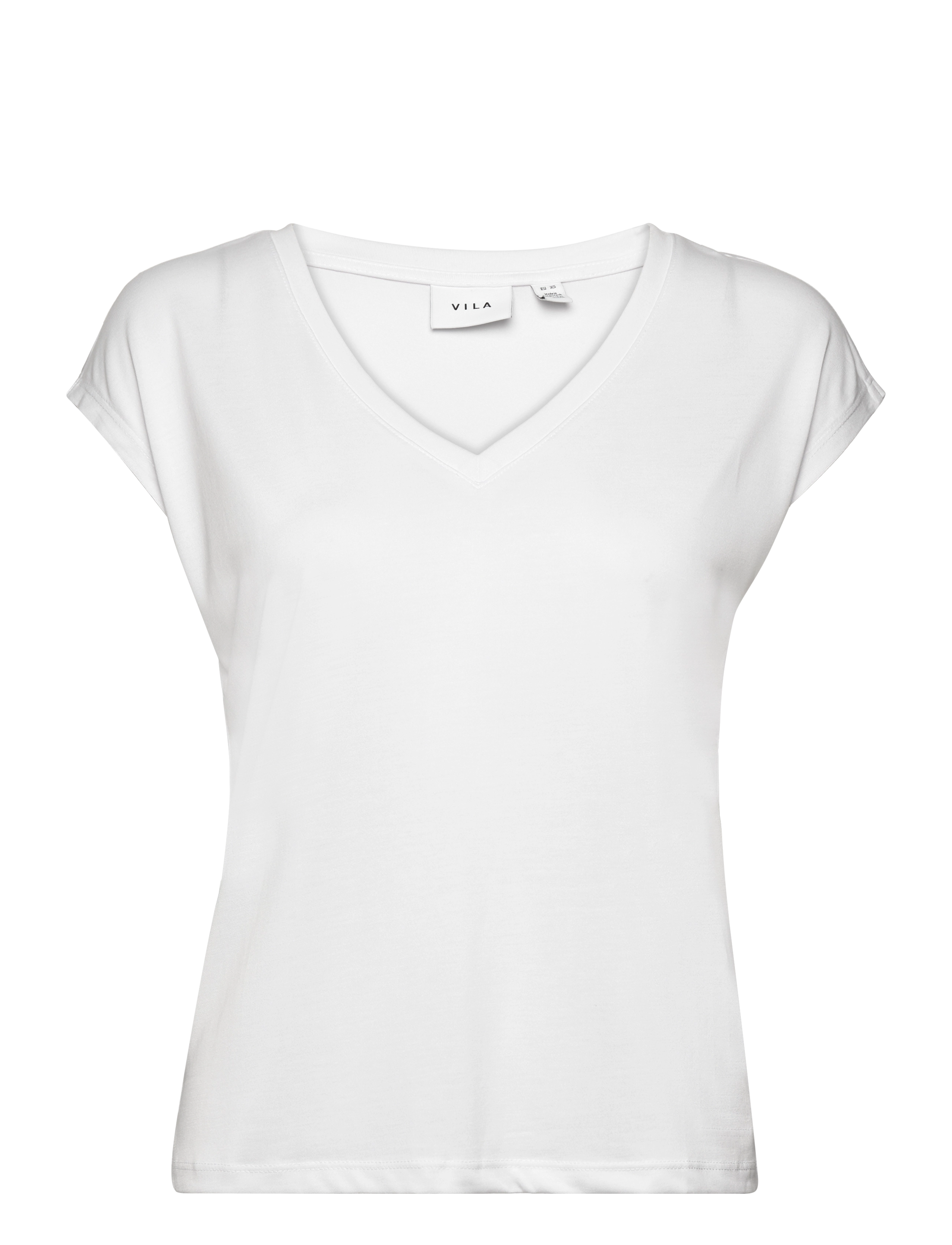 Vila VIMODALA V-NECK S/S TOP - NOOS - Kampagne - OPTICAL SNOW / white