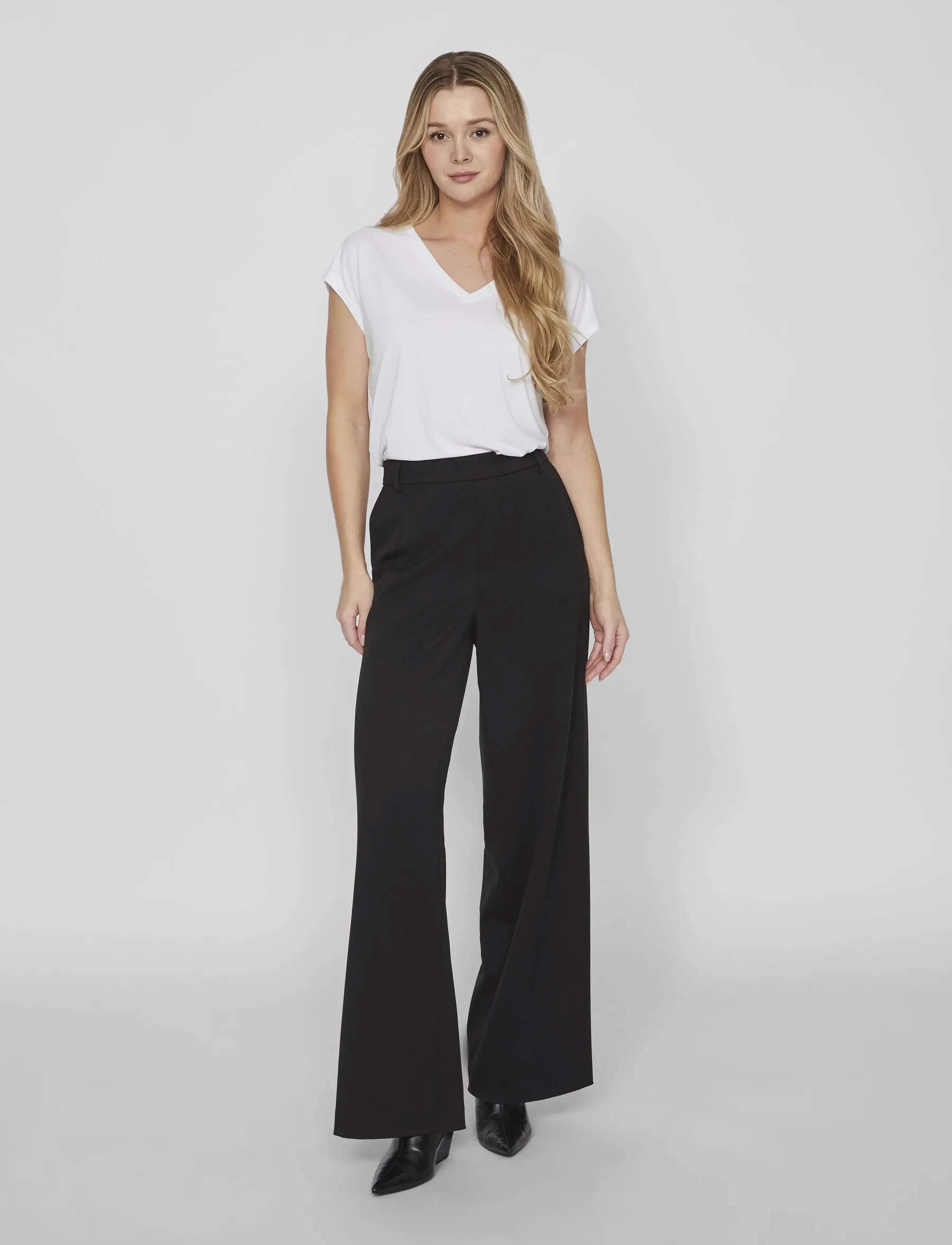 Vila - VIMODALA V-NECK S/S TOP - NOOS - t-särgid - optical snow - 4