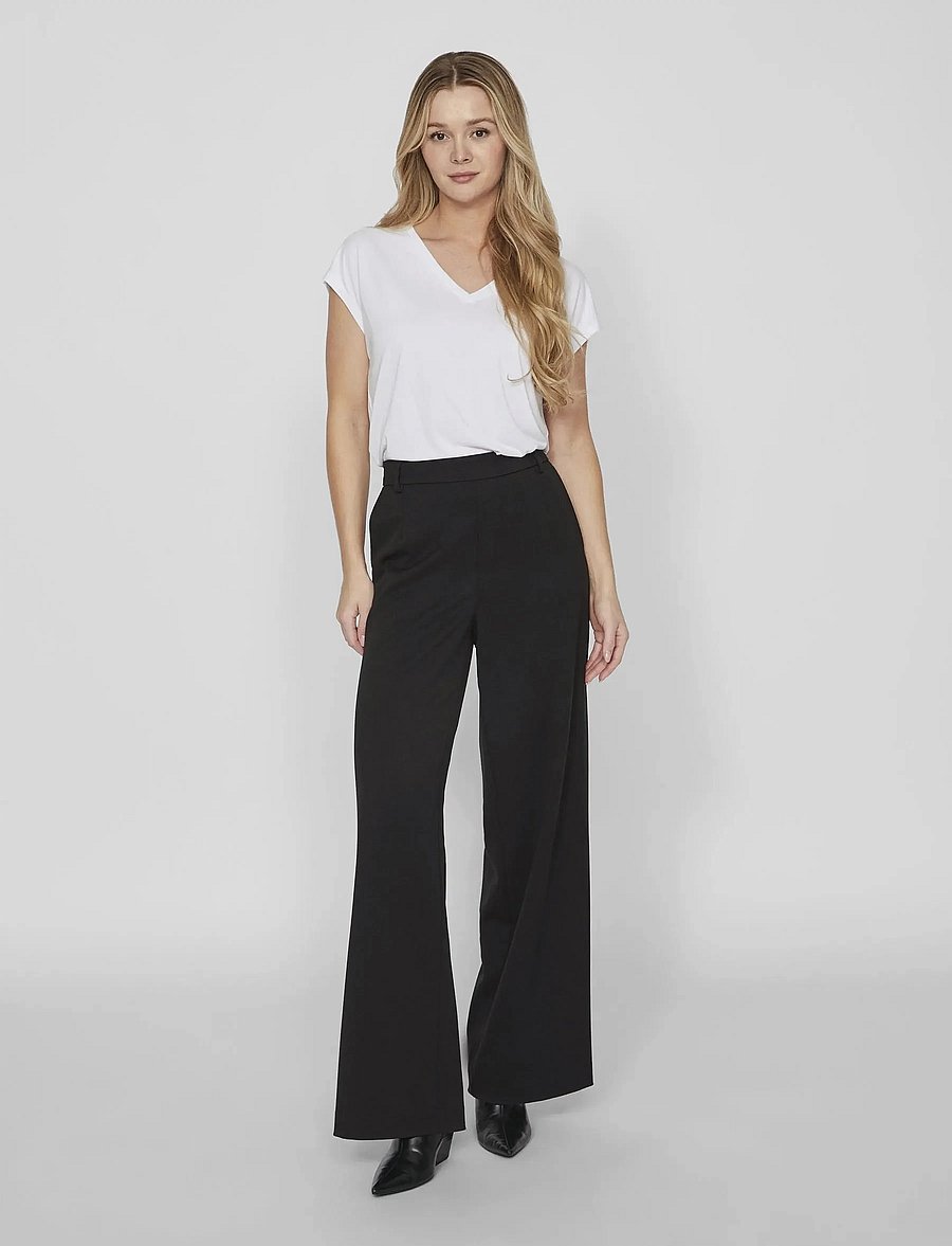 Vila - VIMODALA V-NECK S/S TOP - NOOS - t-shirts - optical snow - 4