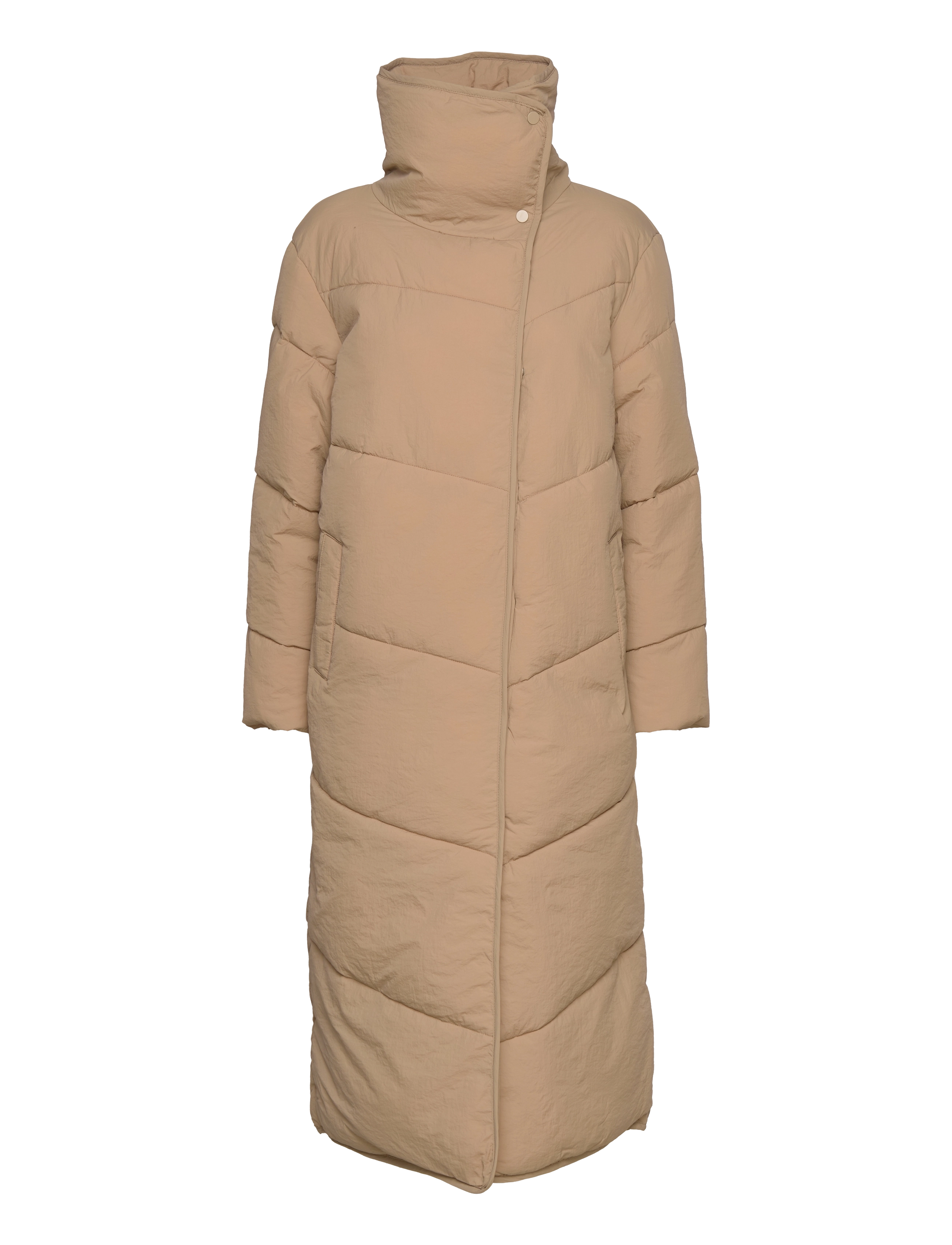 Vila - VILOUISA L/S NEW PADDED LONG COAT/PB - dun- & vadderade jackor - sesame - 3