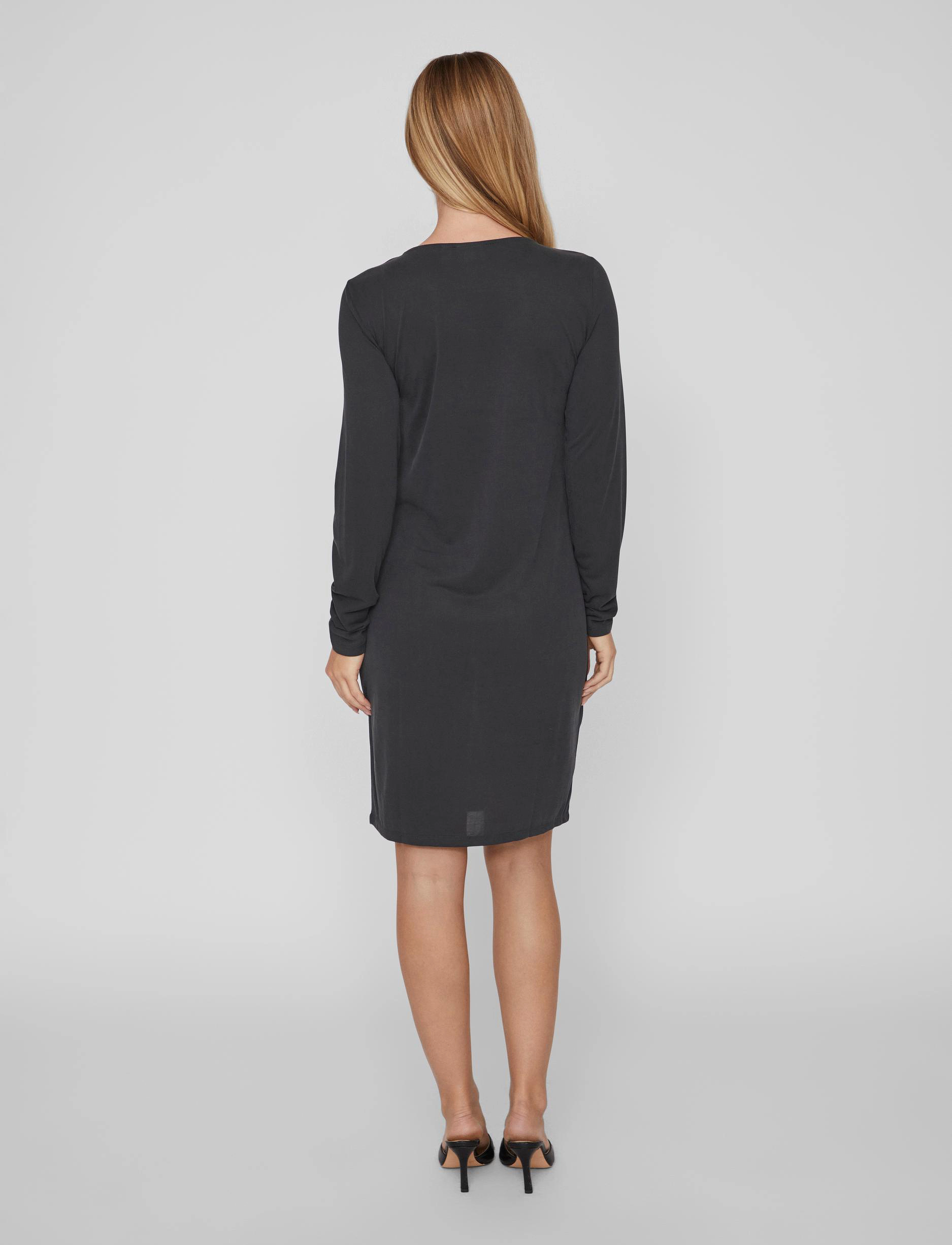 Vila - VIMODALA O-NECK L/S MIDI DRESS/SU - NOOS - black - 3