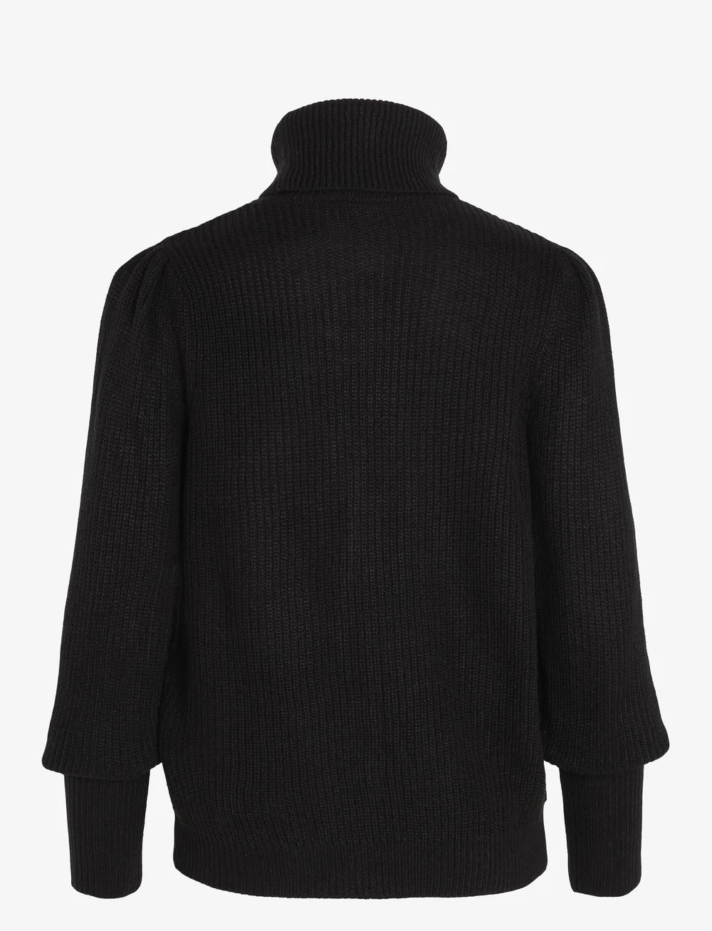 Vila - VILOU NEW ROLLNECK L/S KNIT TOP/VOL - polotröjor - black - 2