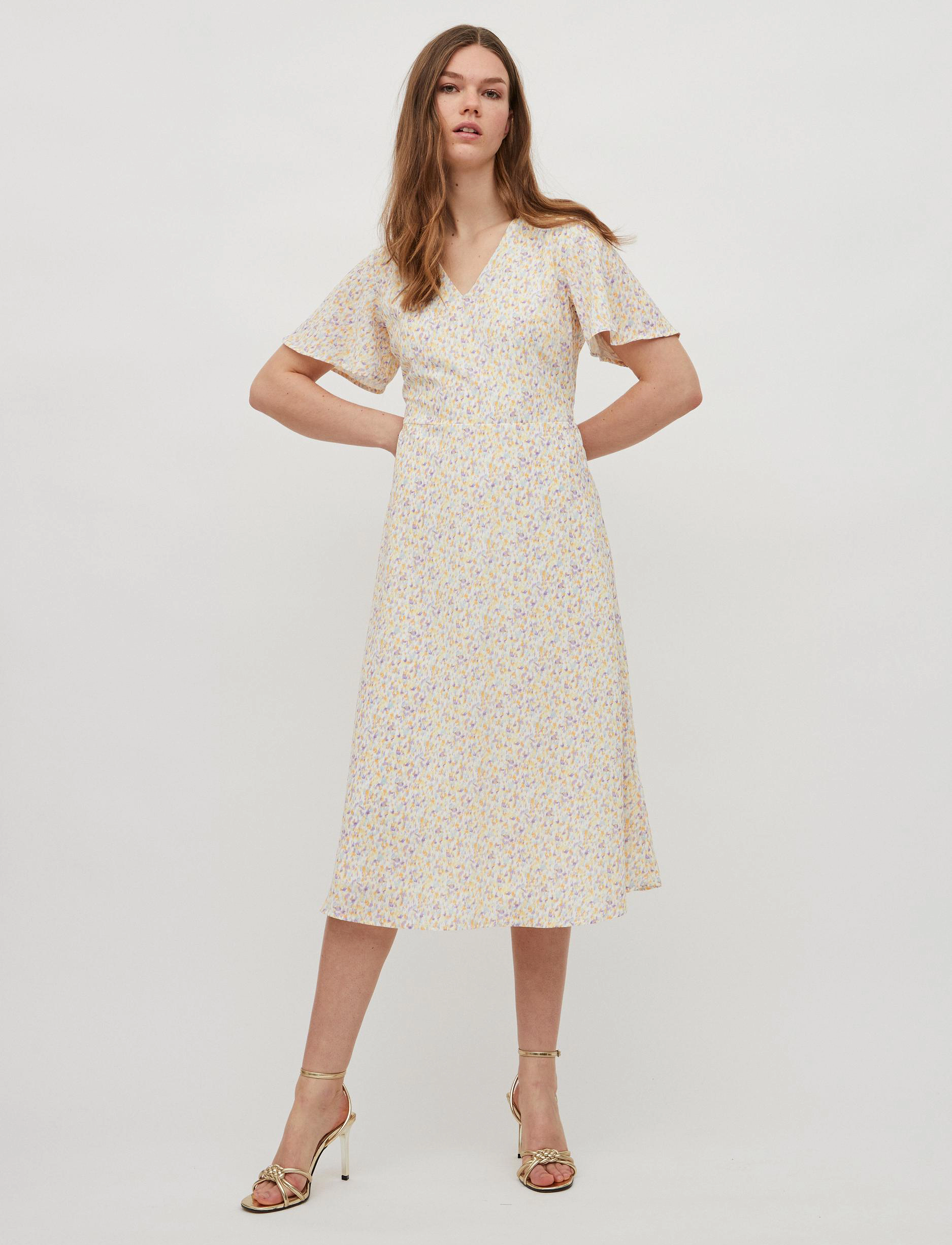 Vila - VIPAMELI S/S DRESS - cloud dancer - 2