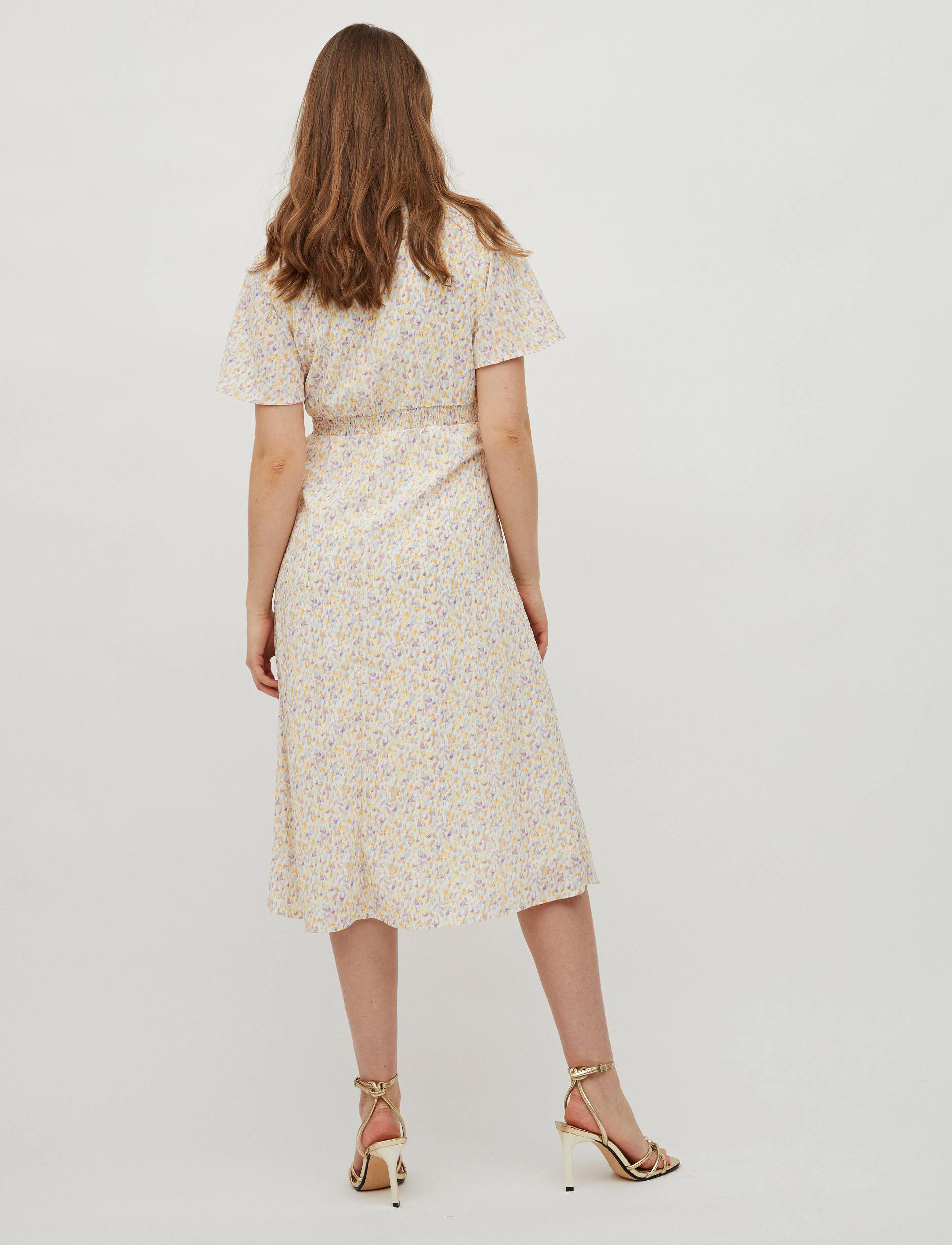 Vila - VIPAMELI S/S DRESS - cloud dancer - 3
