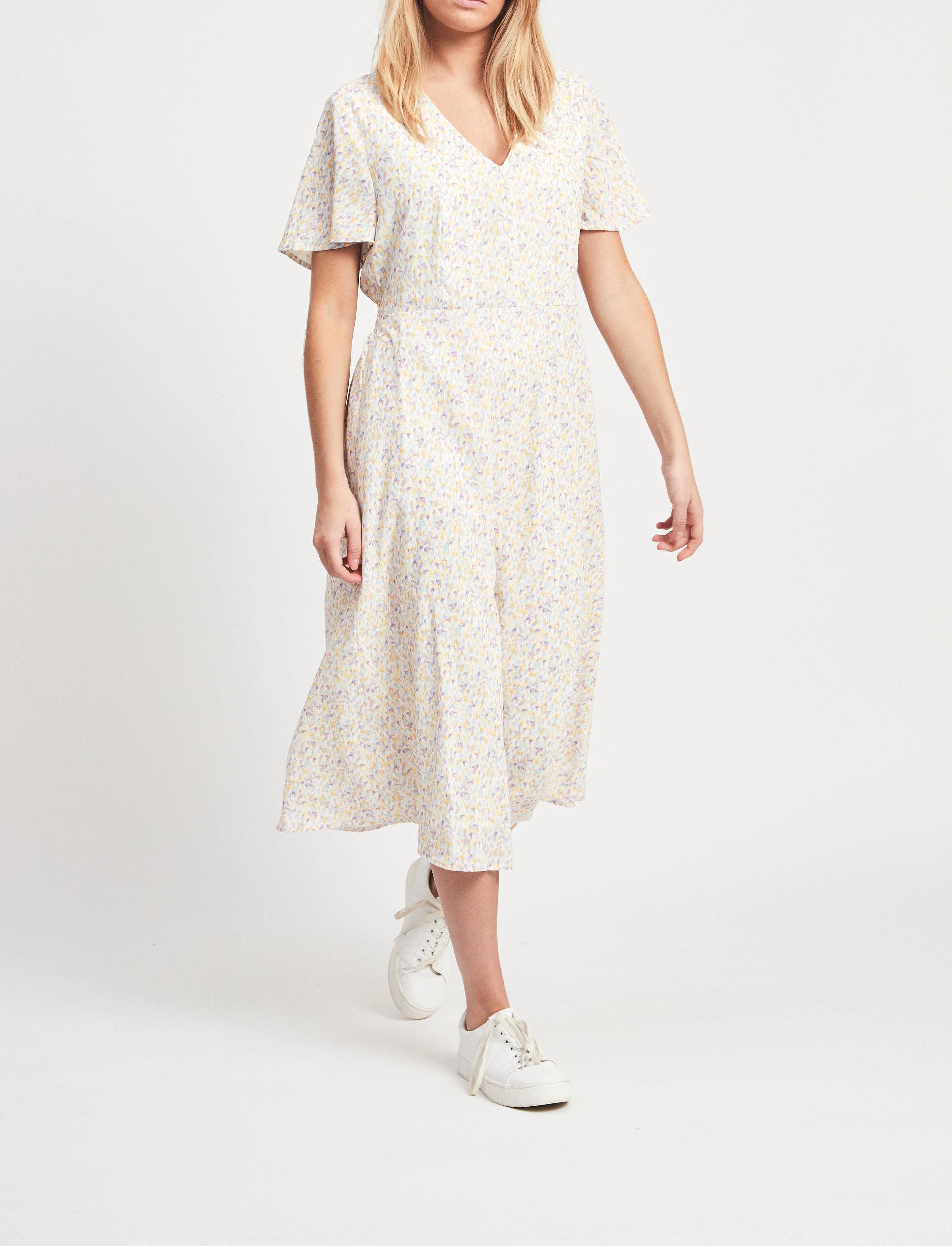Vila - VIPAMELI S/S DRESS - cloud dancer - 4