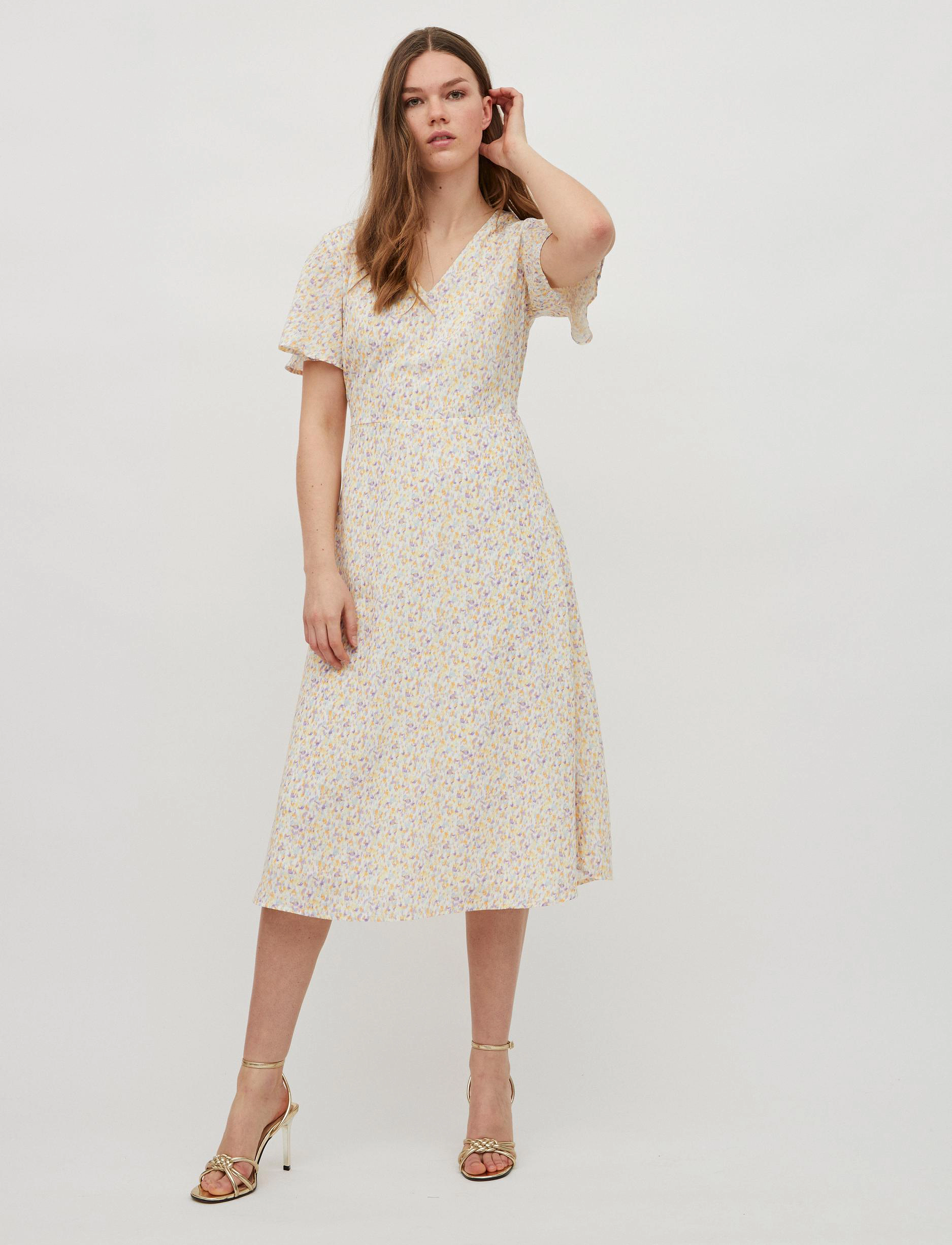 Vila - VIPAMELI S/S DRESS - cloud dancer - 5