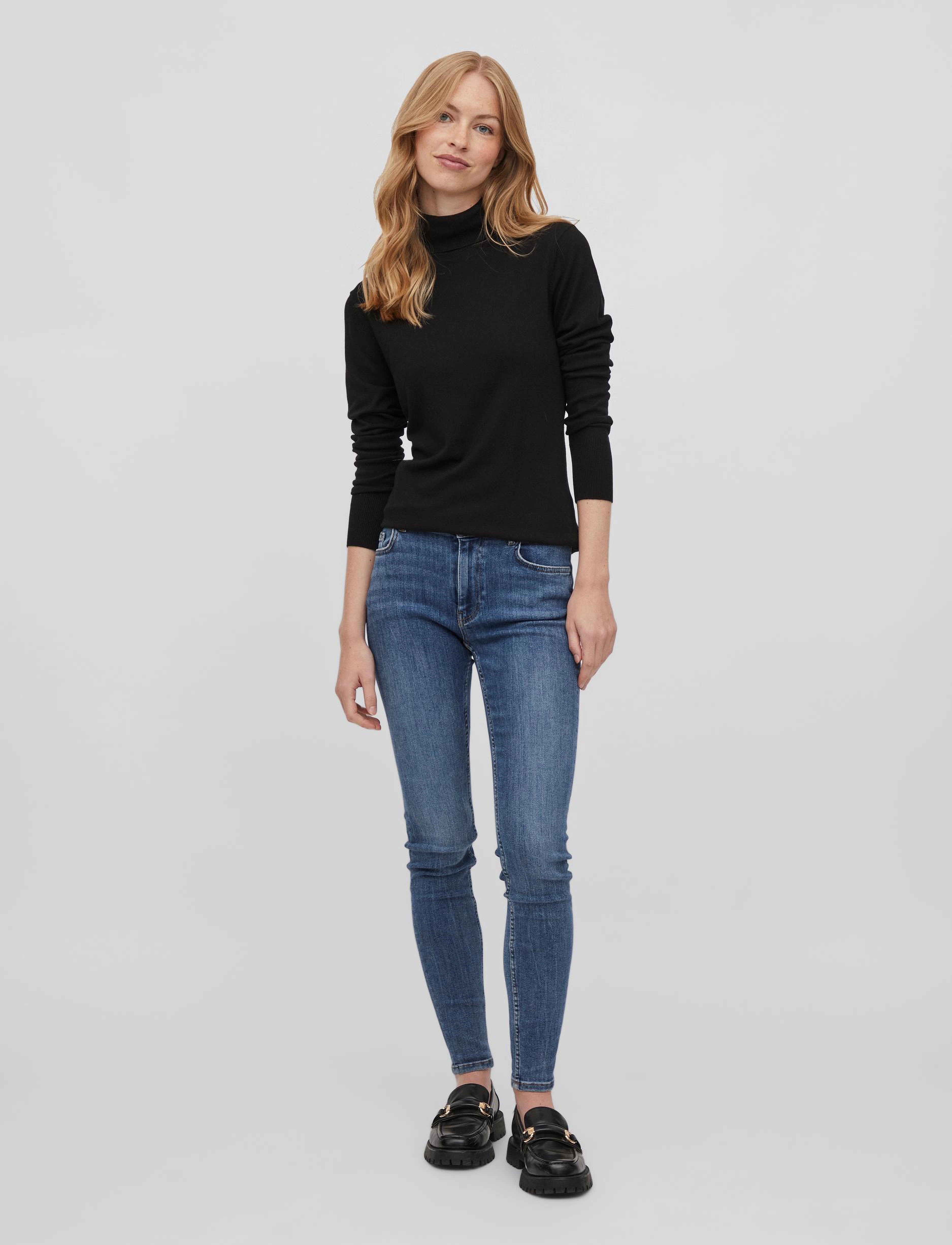 Vila - VIJENEVE ROLLNECK L/S KNIT TOP - NOOS - black - 5