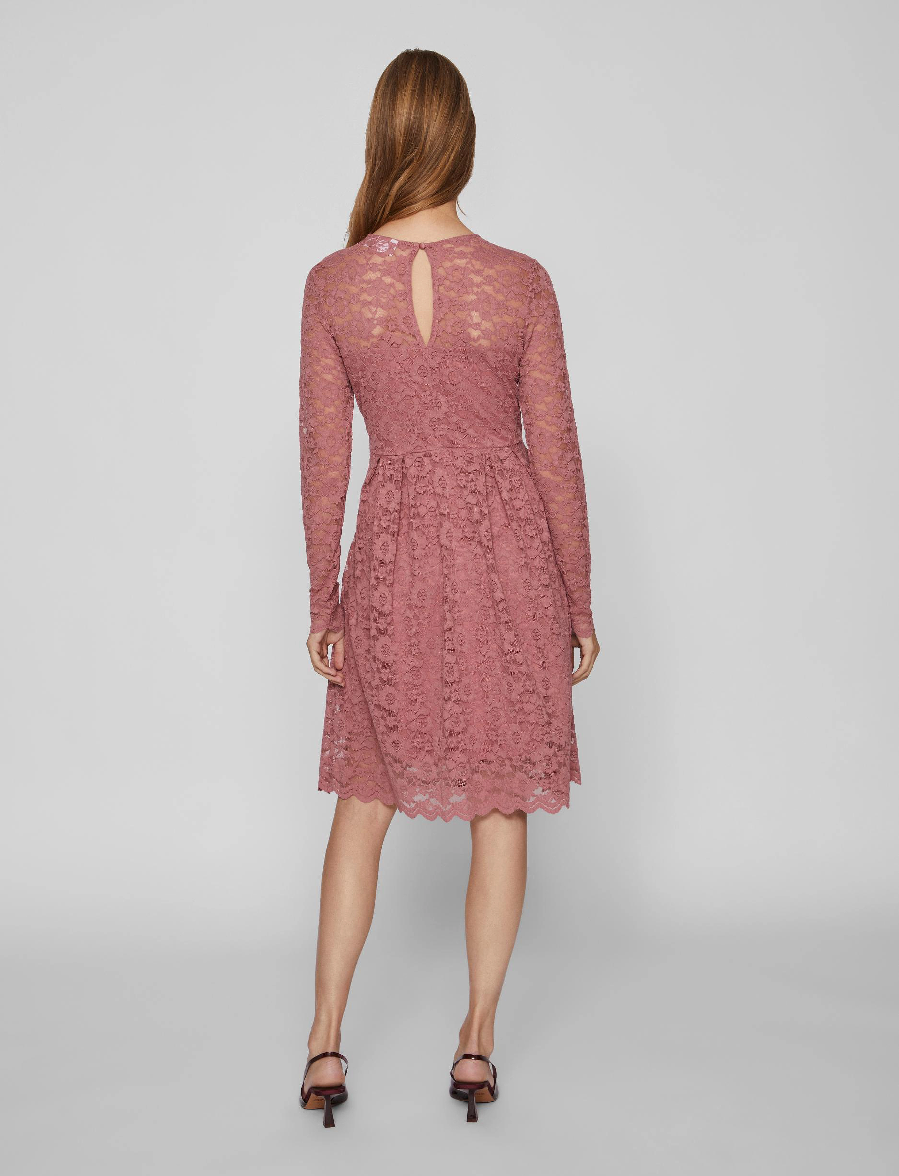 Vila - VIKALILA L/S LACE DRESS - NOOS - laveste priser - mesa rose - 3