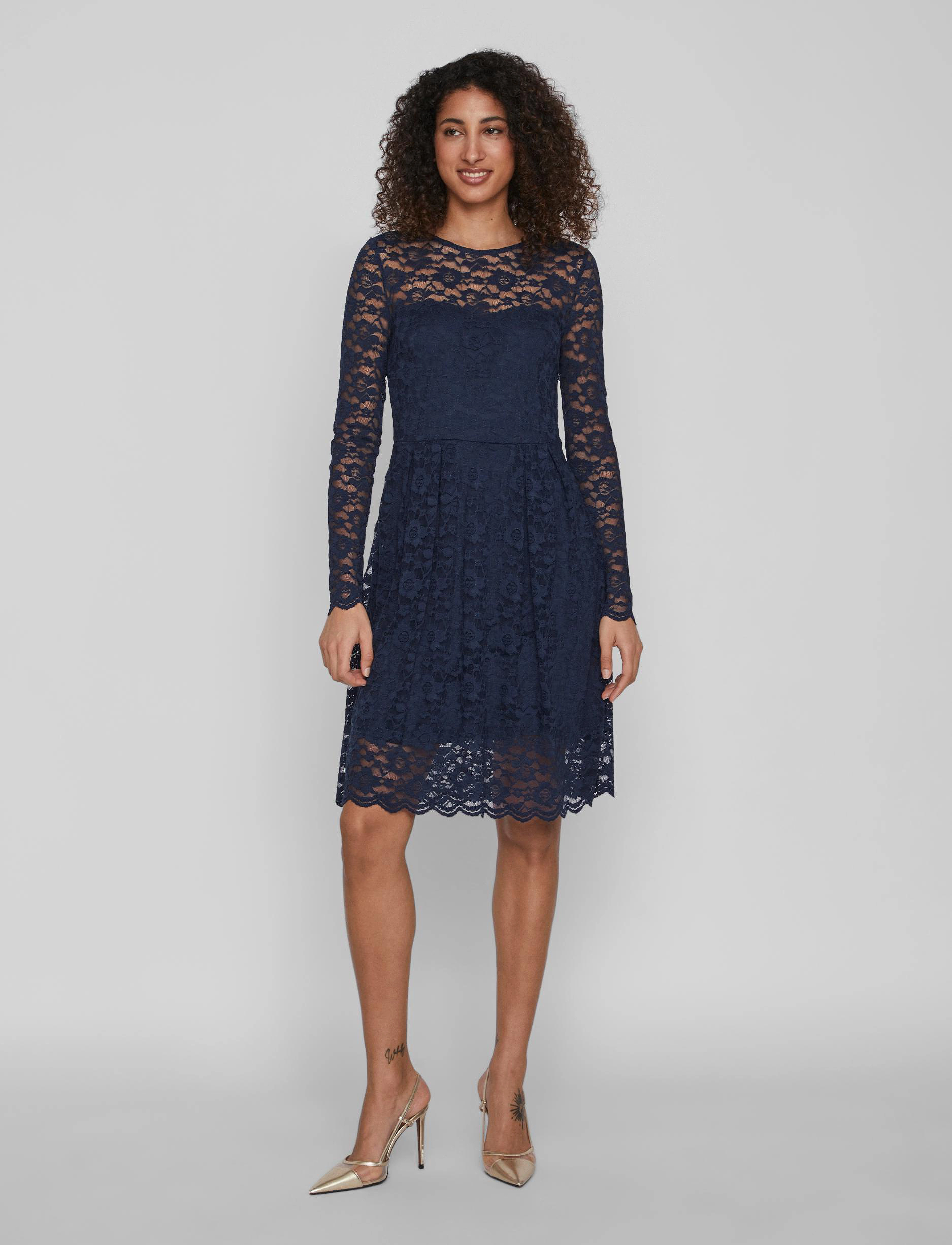 Vila - VIKALILA L/S LACE DRESS - NOOS - spitzenkleider - navy blazer - 0
