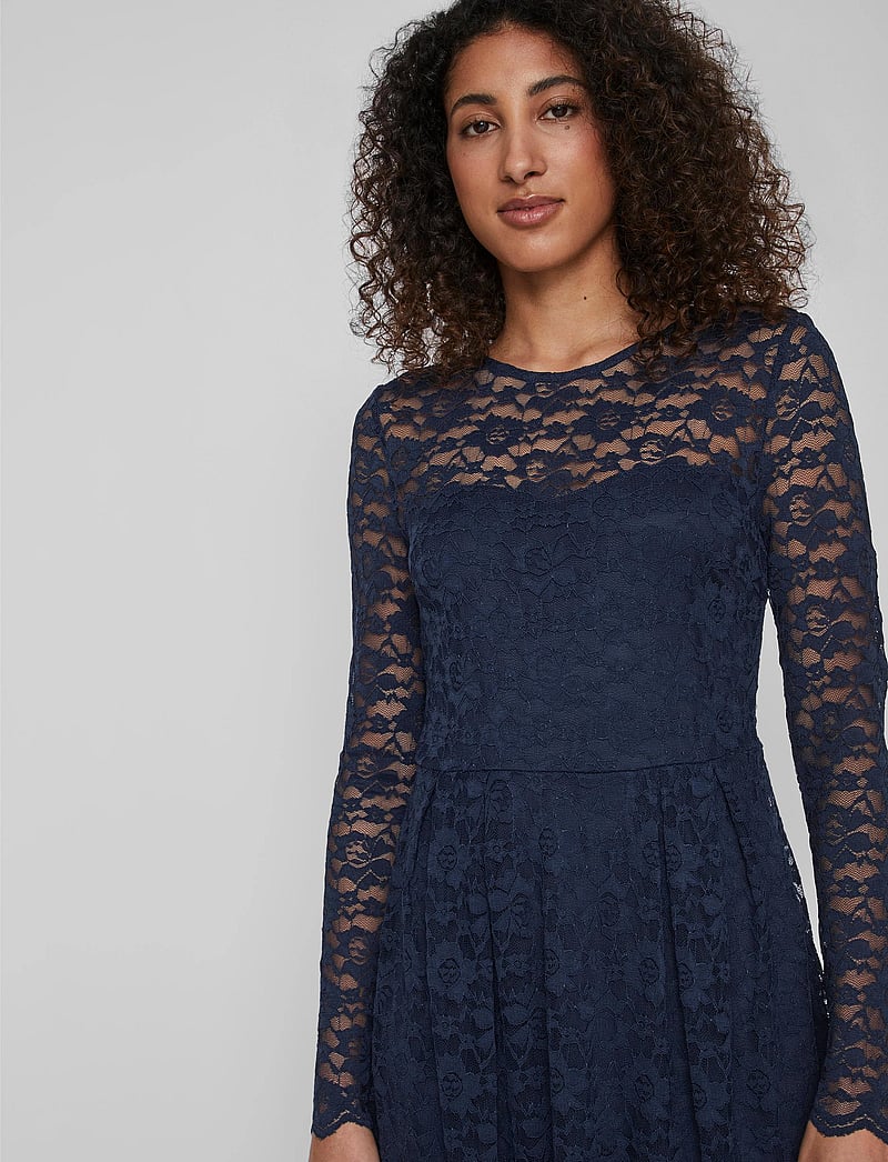 Vila - VIKALILA L/S LACE DRESS - NOOS - blondekjoler - navy blazer - 5