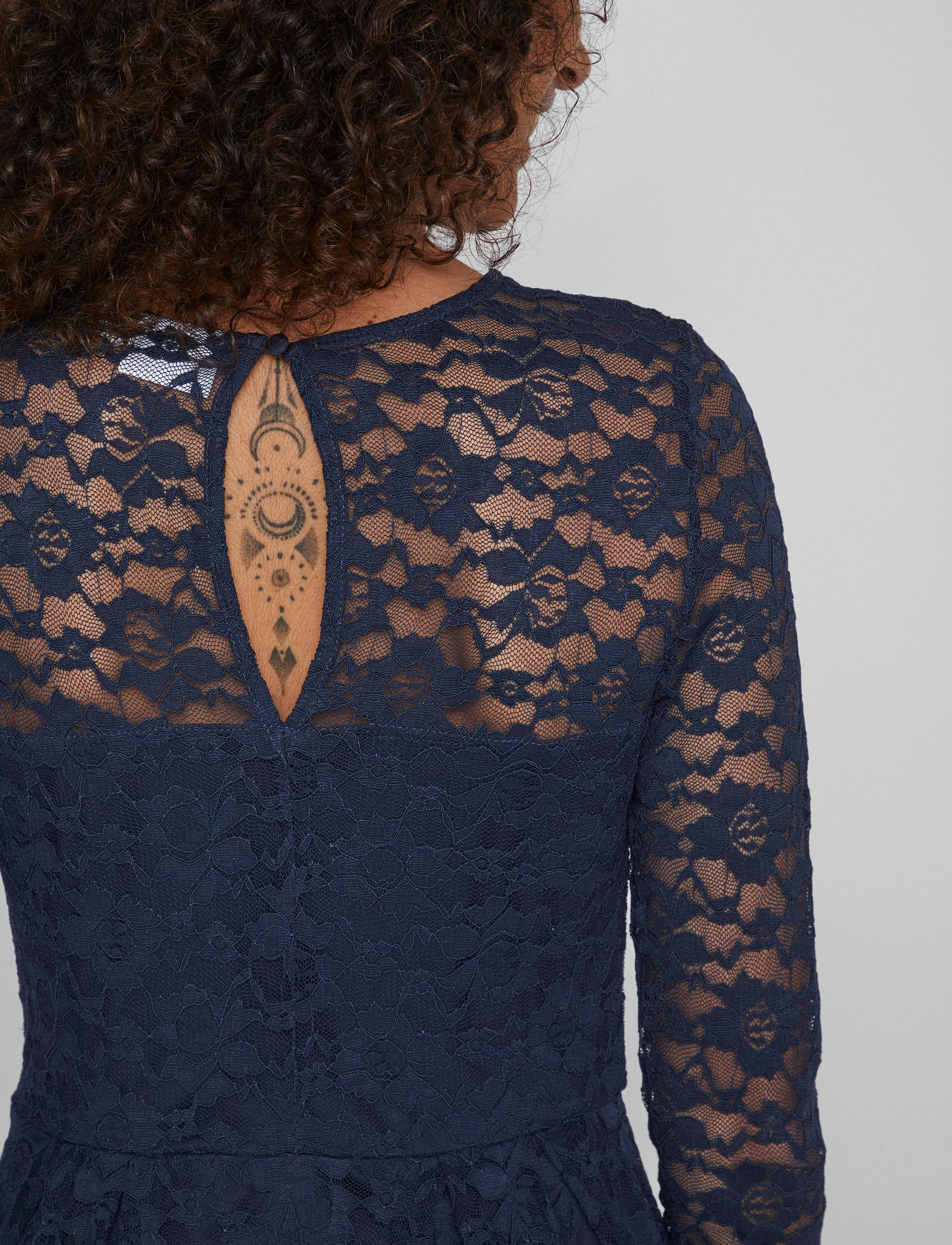 VILA Vikalila L/S Lace Dress Noos midiklänningar dam – bild 5