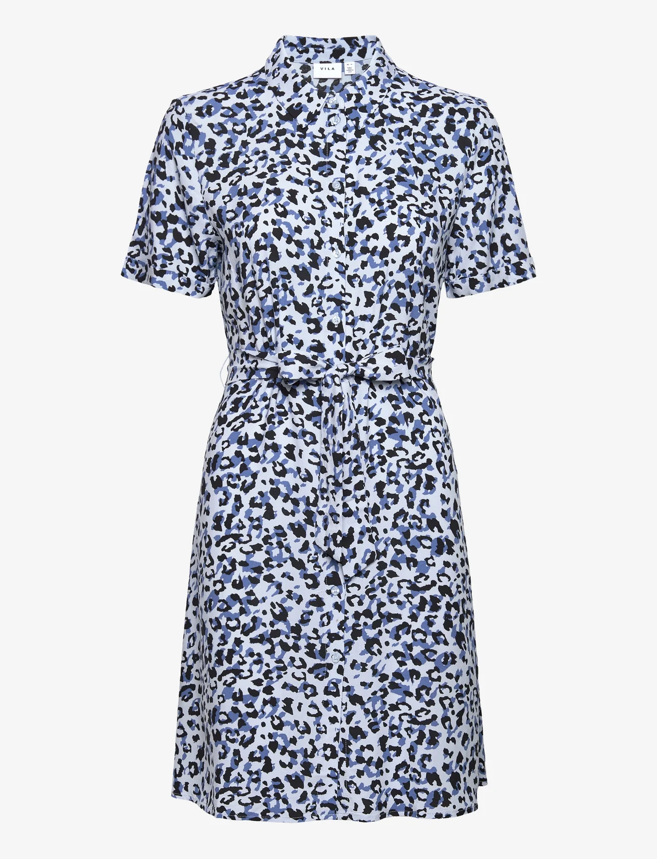 Vila - VIPAYA S/S SHIRT DRESS - NOOS - krótkie sukienki - kentucky blue - 0