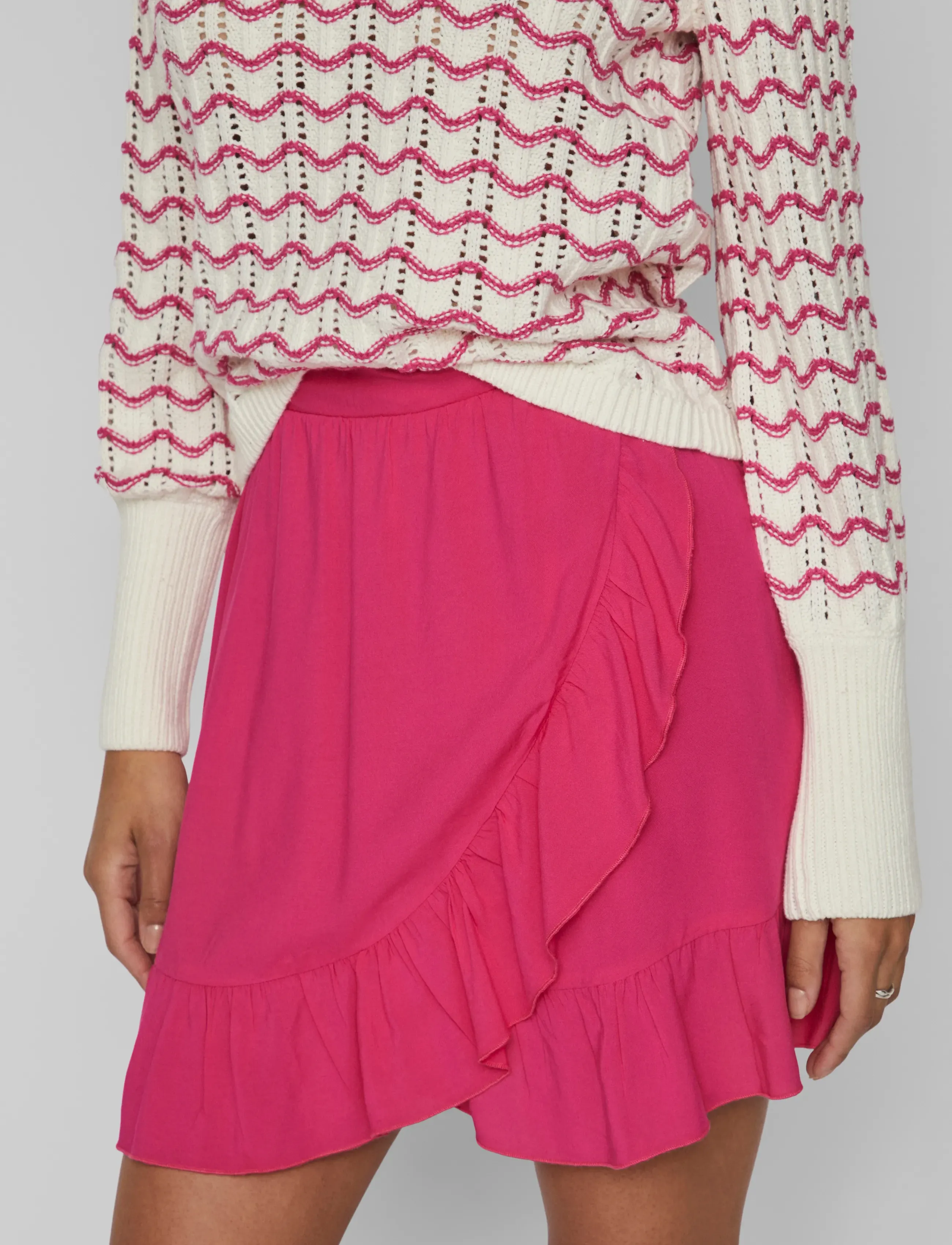 Vila - VIPAYA WRAP HW SHORT SKIRT/SU - NOOS - kurze röcke - pink yarrow - 5