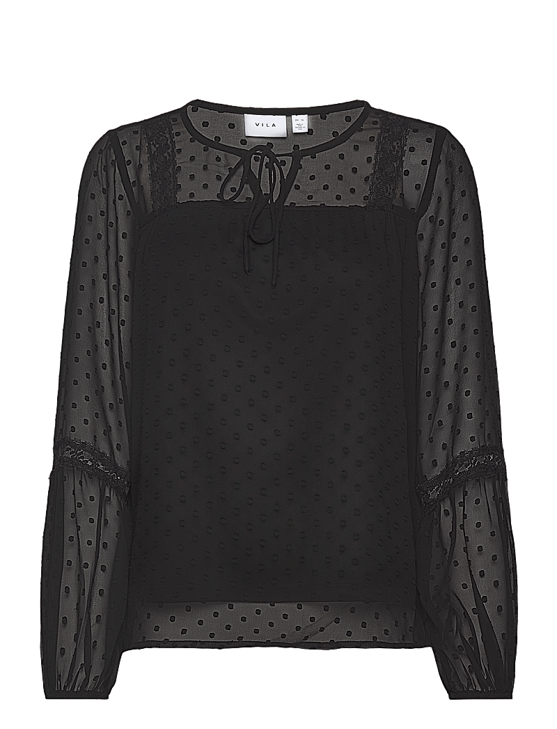 Vila - VIEDEE L/S TOP - NOOS - pikkade varrukatega pluusid - black - 1