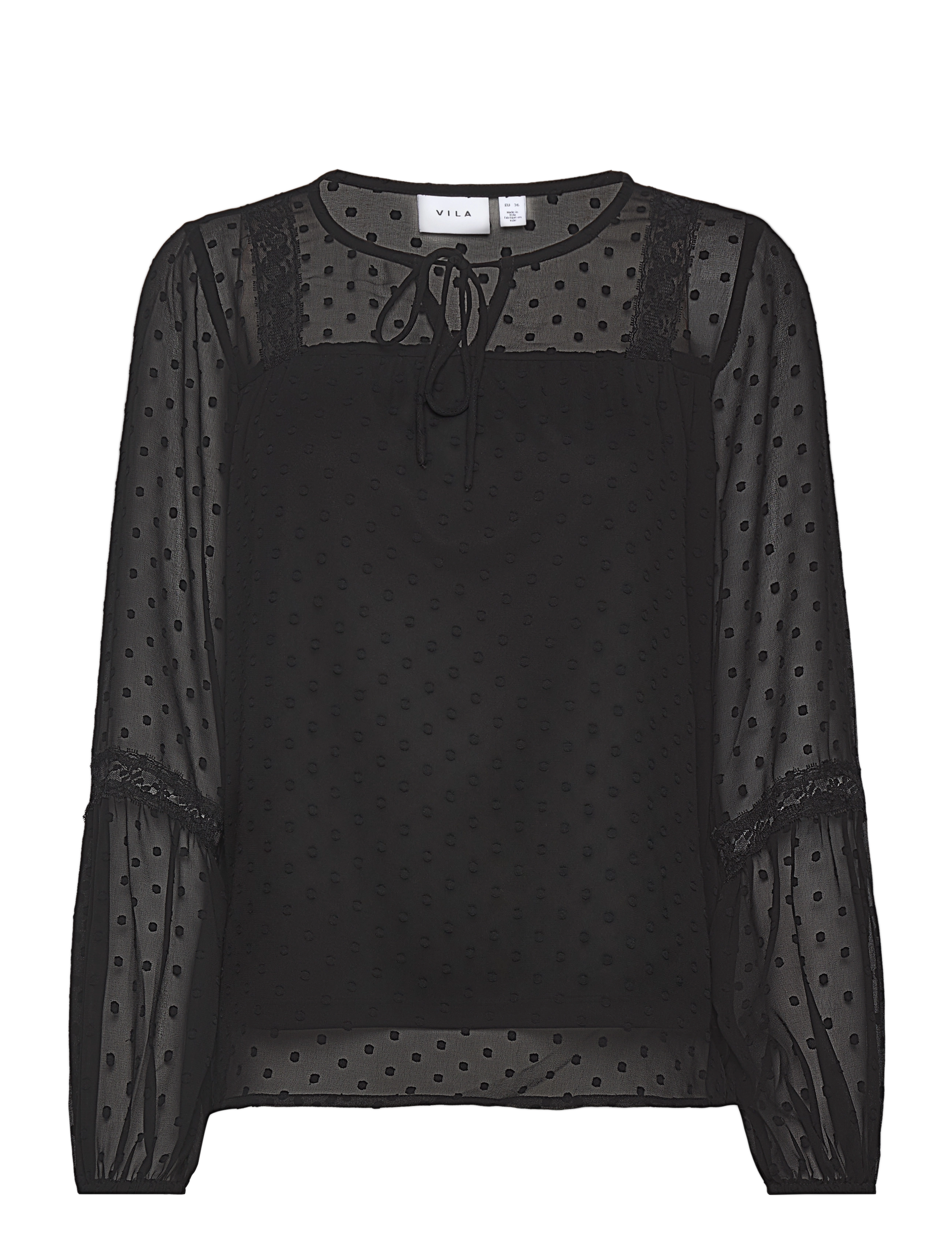 Vila VIEDEE L/S TOP - NOOS - Kampagne - BLACK / black