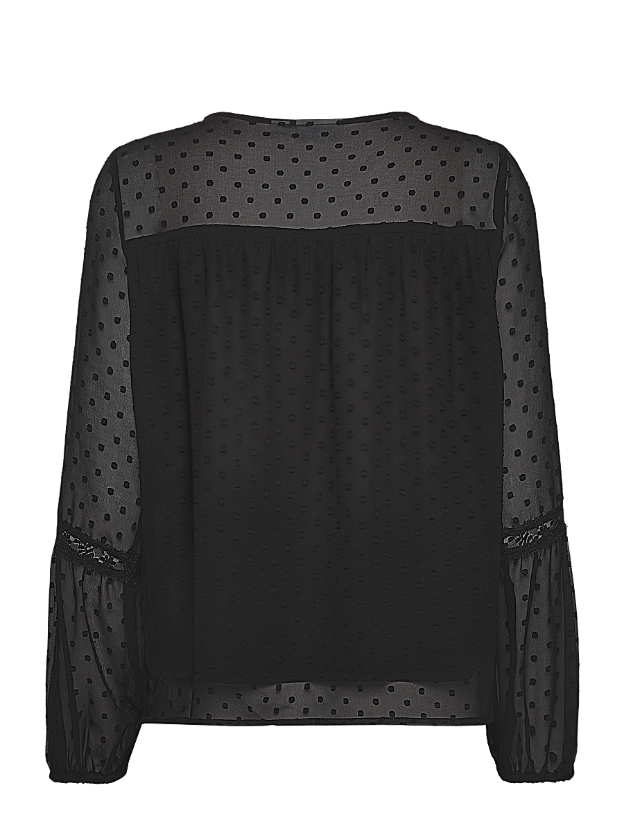 Vila - VIEDEE L/S TOP - NOOS - long sleeved blouses - black - 2