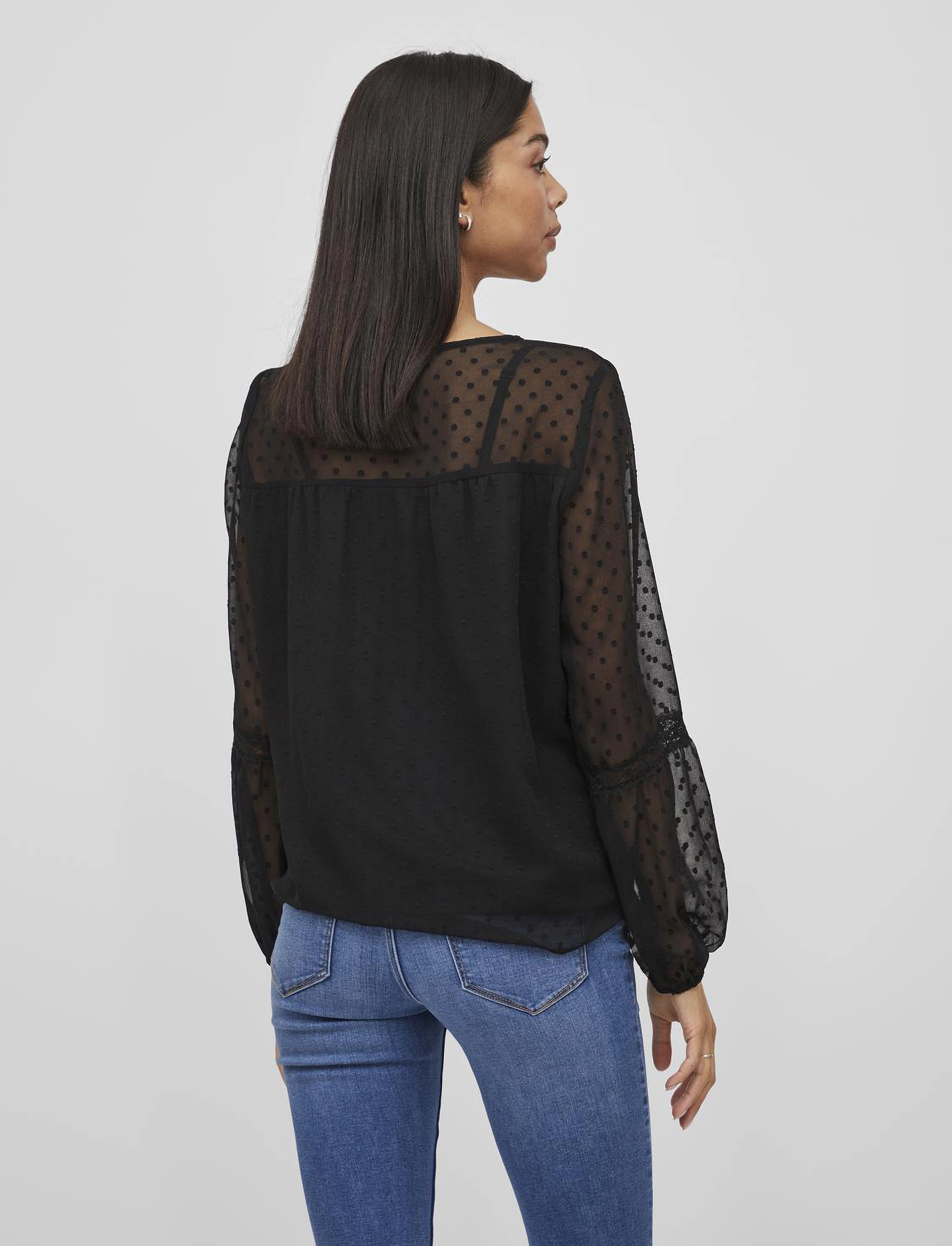 Vila - VIEDEE L/S TOP - NOOS - bluzki z długimi rękawami - black - 3