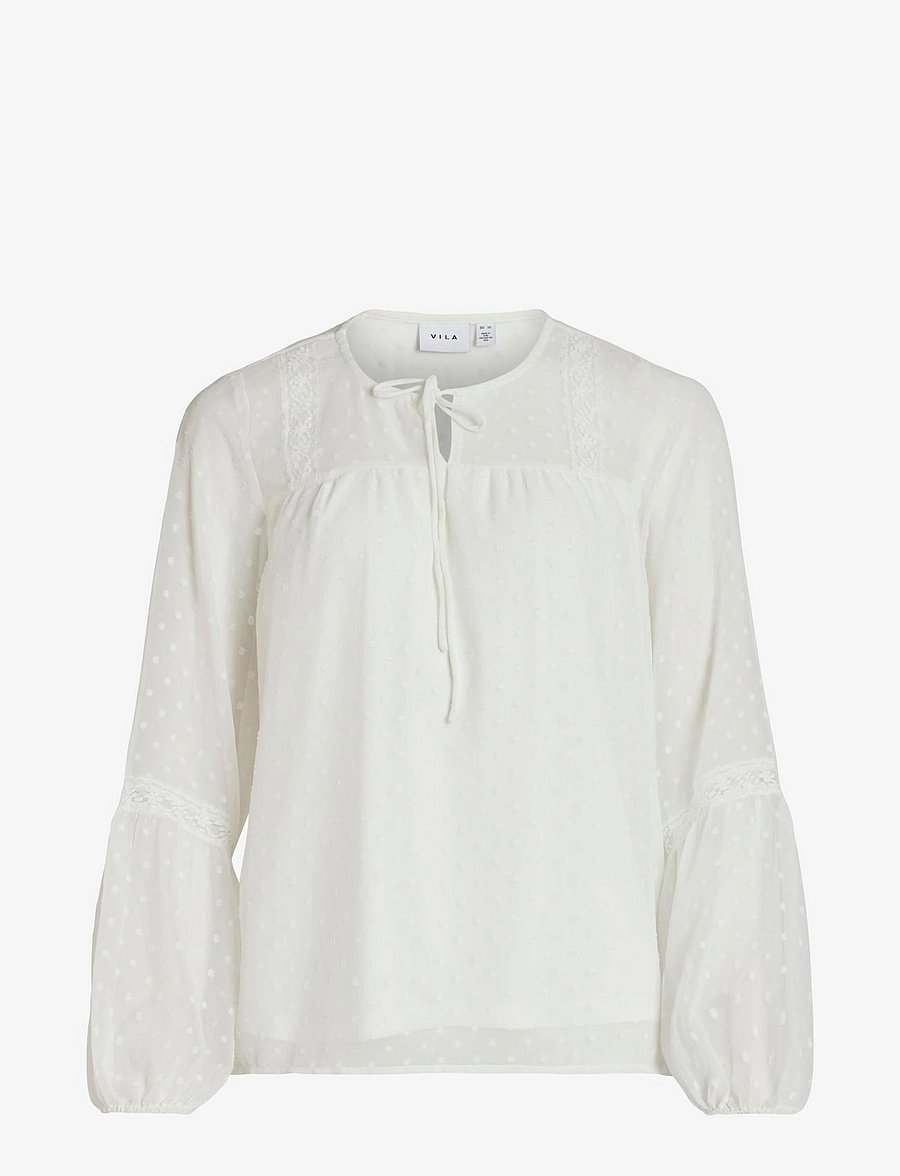 Vila - VIEDEE L/S TOP - NOOS - pikkade varrukatega pluusid - snow white - 1