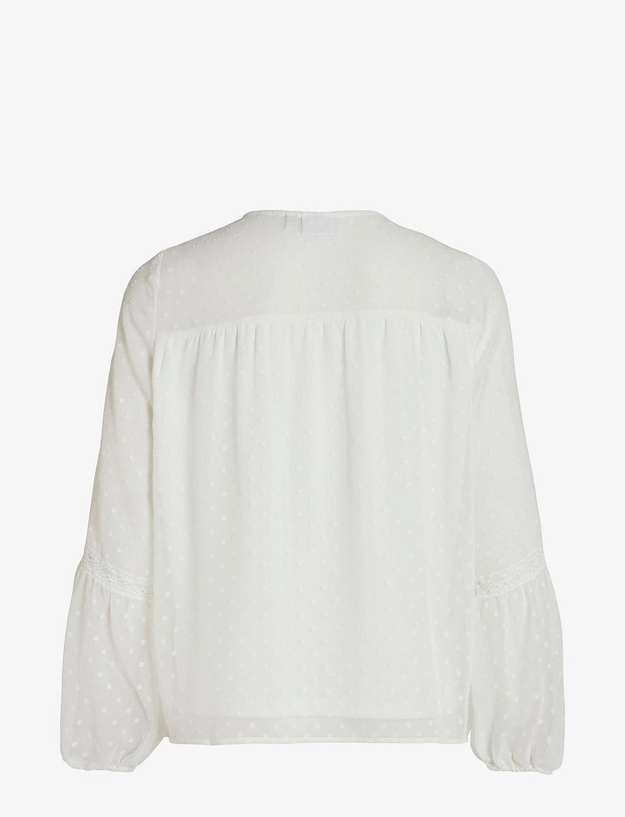 Vila - VIEDEE L/S TOP - NOOS - pikkade varrukatega pluusid - snow white - 2