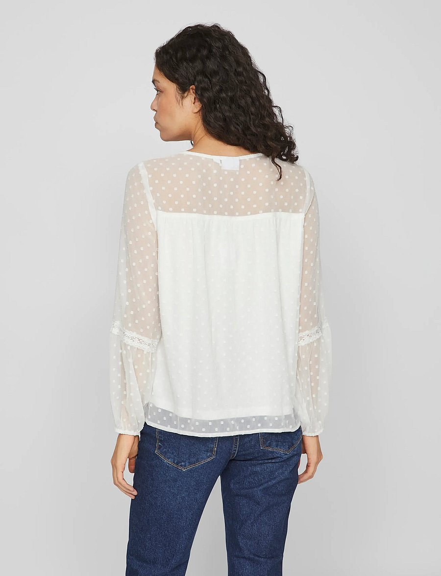 Vila - VIEDEE L/S TOP - NOOS - pikkade varrukatega pluusid - snow white - 3