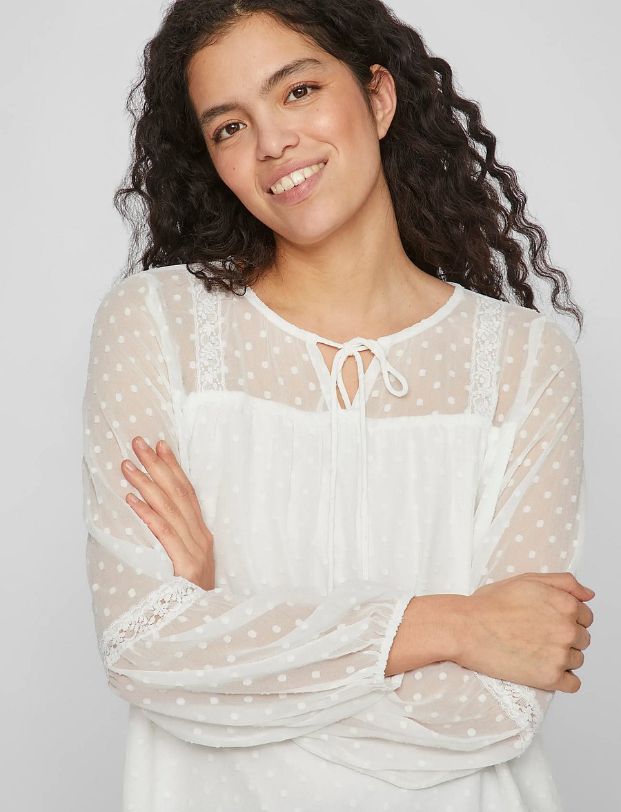 Vila - VIEDEE L/S TOP - NOOS - pikkade varrukatega pluusid - snow white - 5