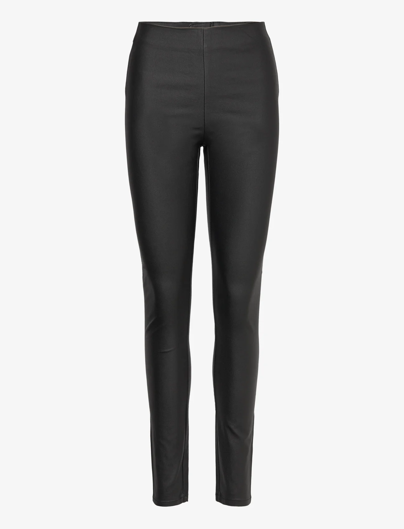 Vila - VICOMMIT NEW COATED RWSK LEGGING-NOOS - leather trousers - black - 1