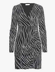 Vila - VIGOPHER L/S V-NECK SHORT DRESS/DC - ballīšu apģērbs par outlet cenām - black - 0