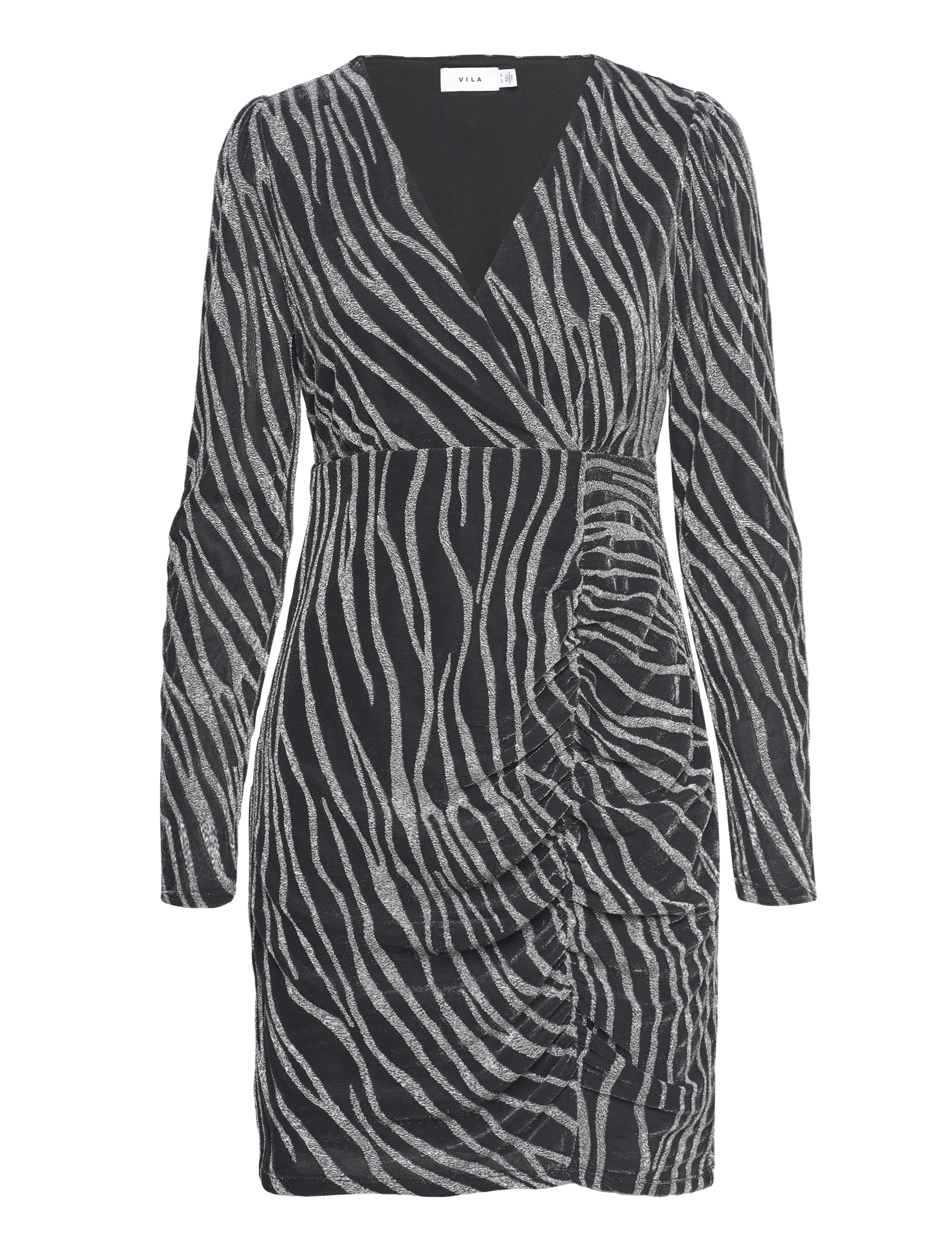 Vila VIGOPHER L/S V-NECK SHORT DRESS/DC - Festkjoler - BLACK / black