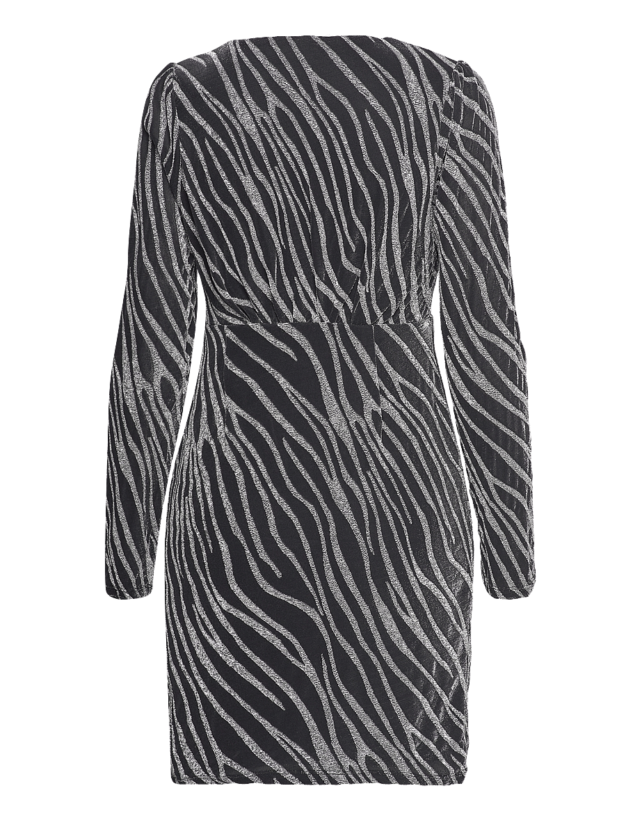 Vila - VIGOPHER L/S V-NECK SHORT DRESS/DC - pidulikud kleidid - black - 2