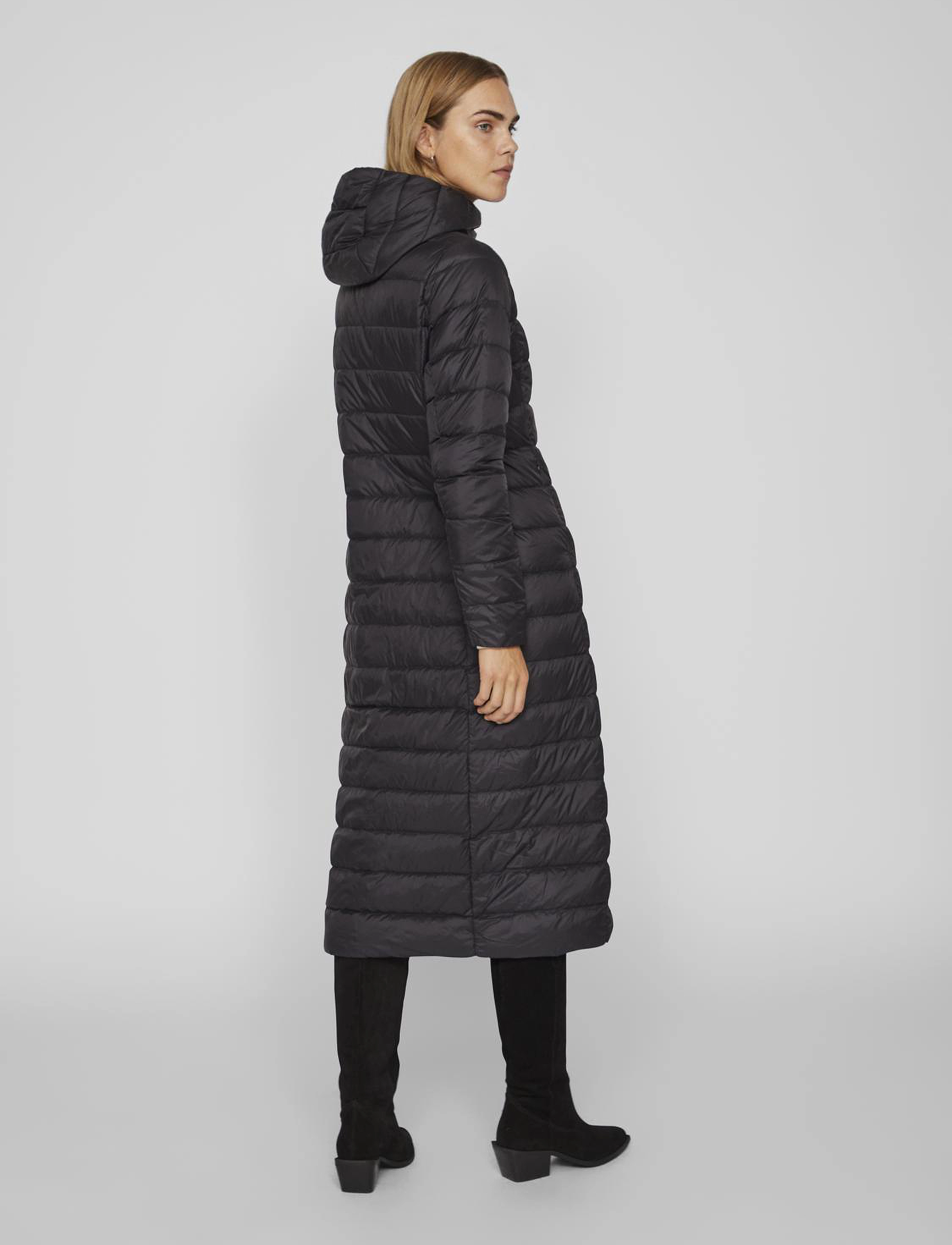 Vila - VIMANYA LONG JACKET - NOOS - dun- & vadderade jackor - black - 3