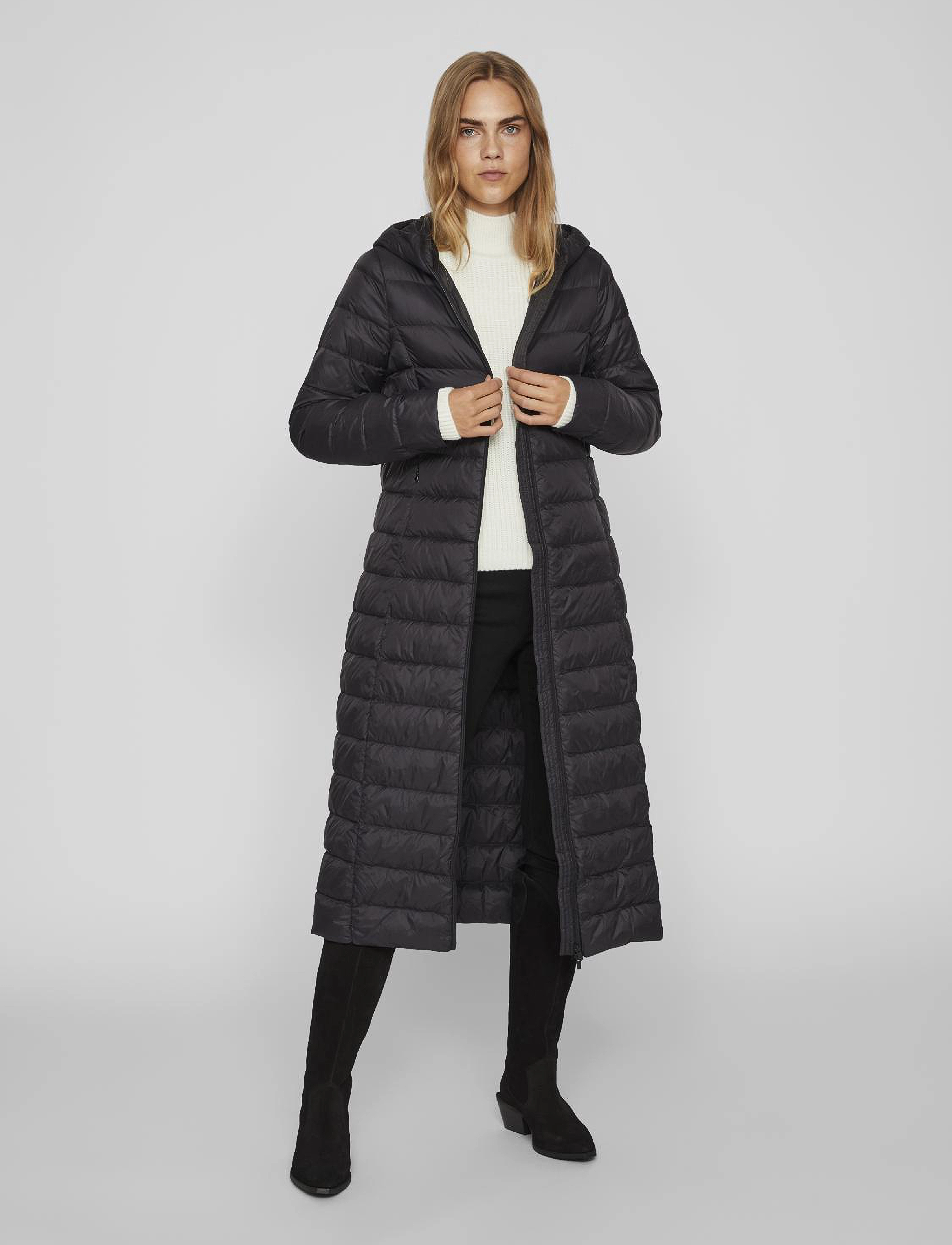 Vila - VIMANYA LONG JACKET - NOOS - dun- & vadderade jackor - black - 5