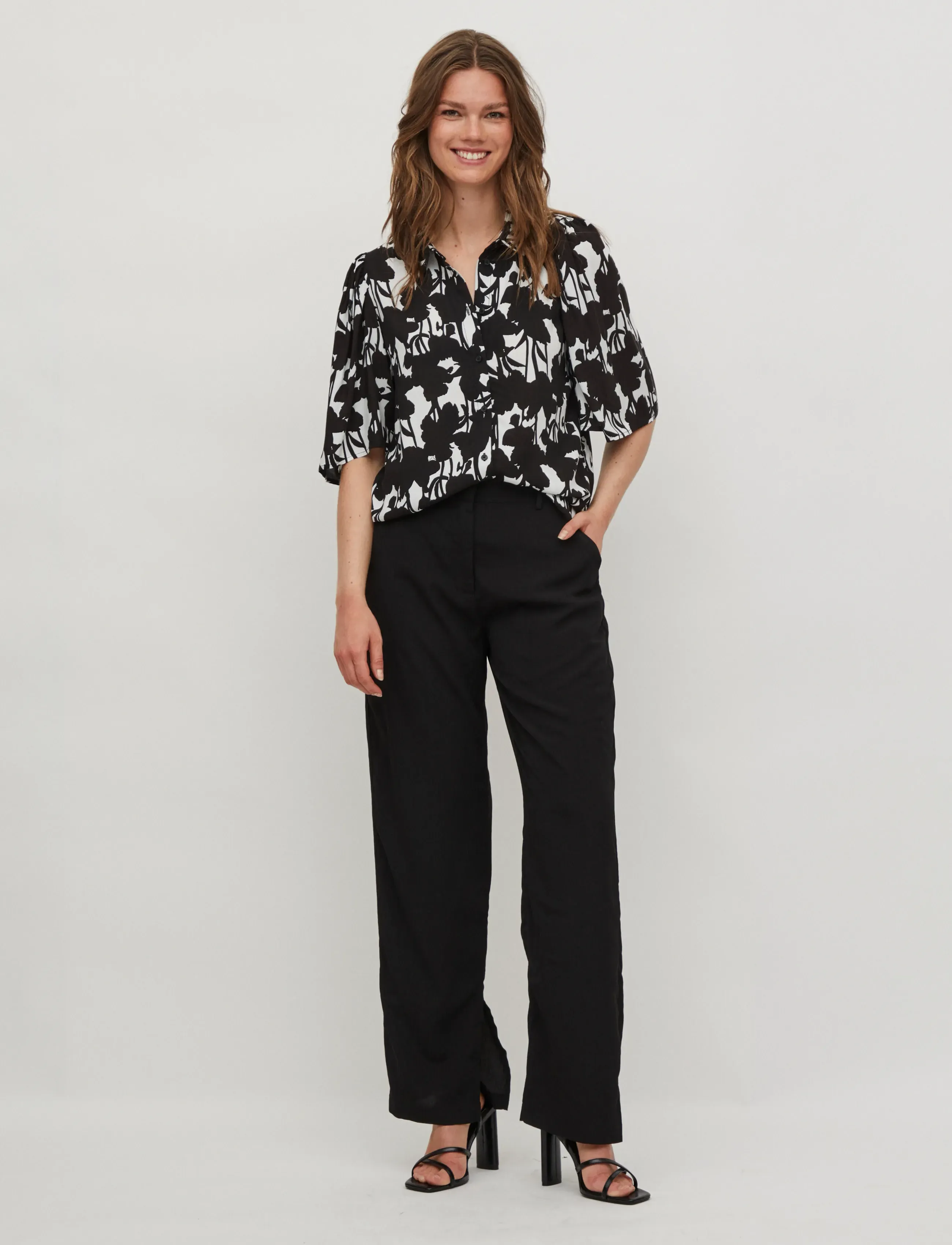 Vila - VISOON 2/4 SHIRT - short-sleeved shirts - cloud dancer - 4