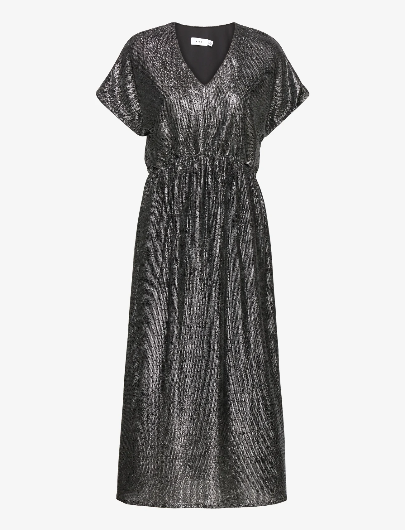 Vila - VIADDAX S/S V-NECK MID CALF DRESS/DC - midi kjoler - silver - 0