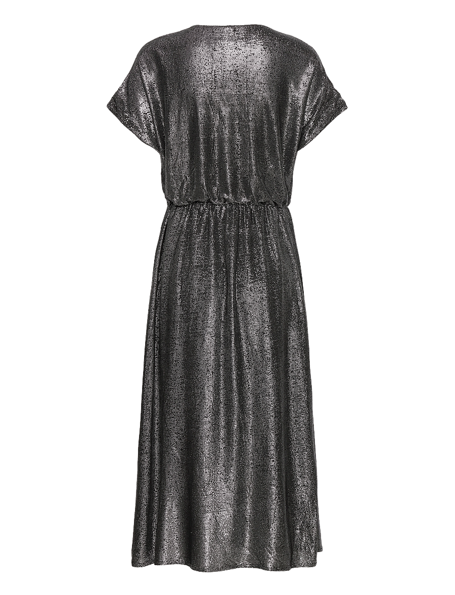 Vila - VIADDAX S/S V-NECK MID CALF DRESS/DC - midikleider - silver - 1