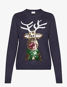 VICUPID L/S CHRISTMAS SEQUINS KNIT/KA, Vila