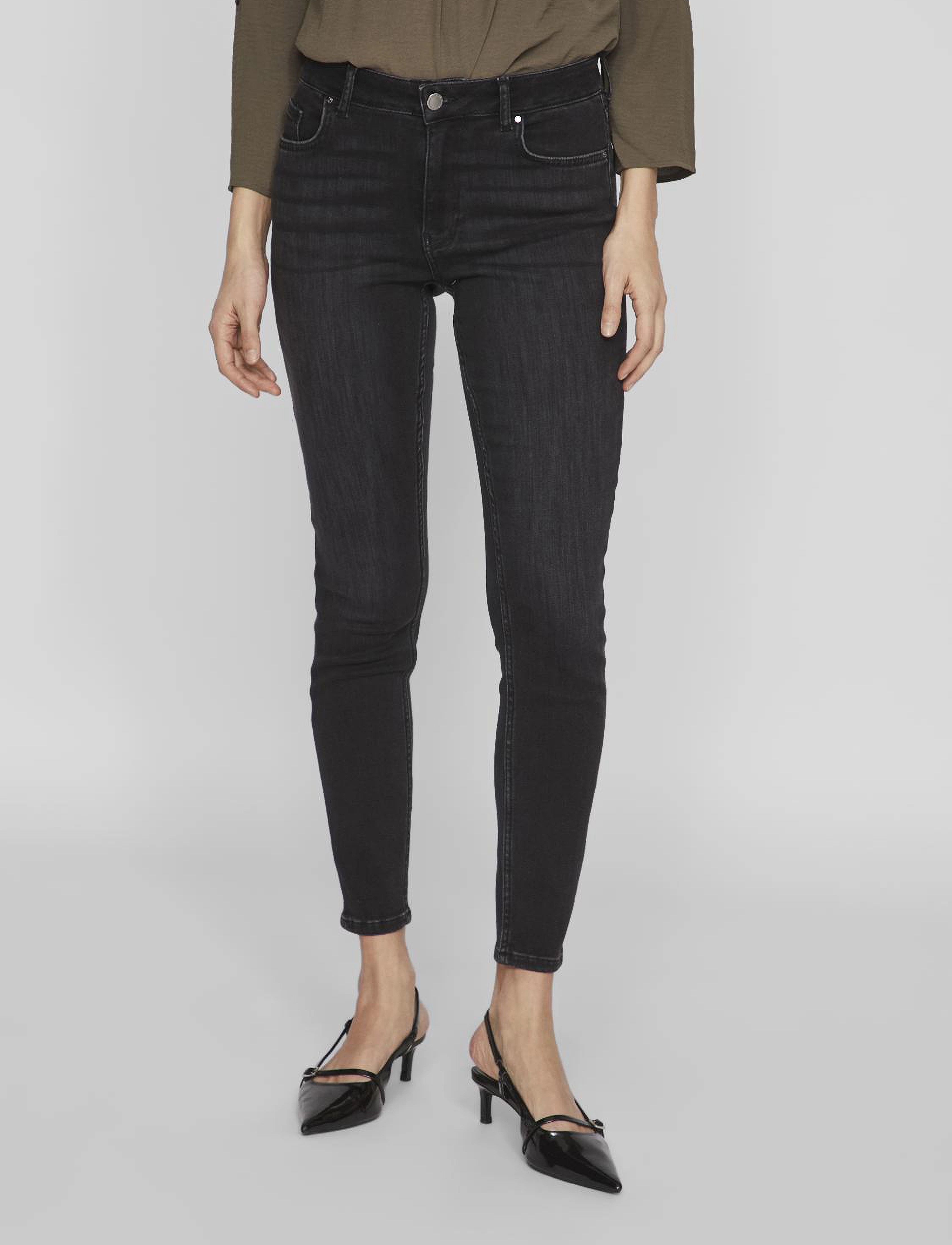 Vila Visarah Wu01 Rw Skinny Jeans Noos, XS x 32, Jeans, Schwarz - Skinny, Frauen