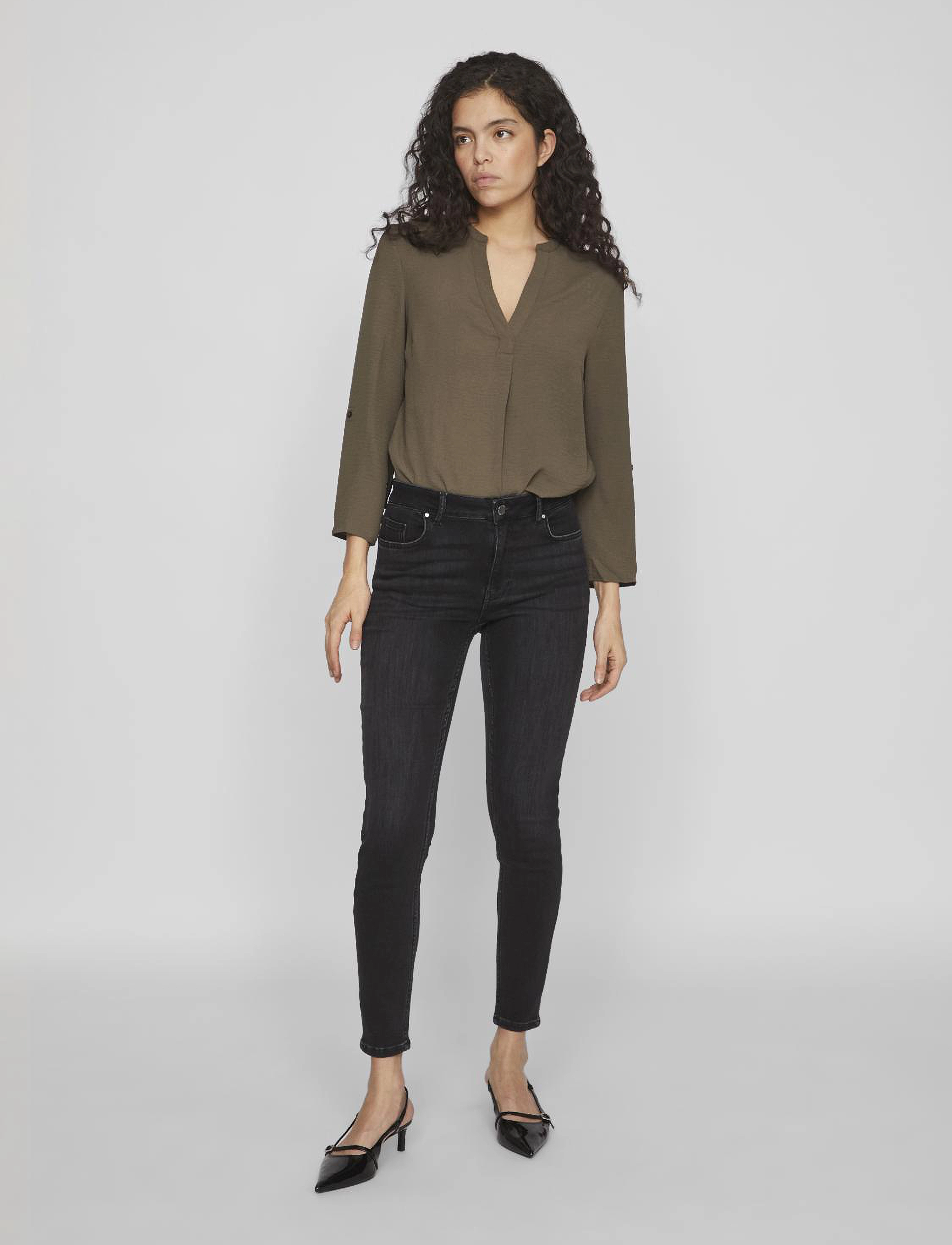 Vila - VISARAH WU01 RW SKINNY JEANS - NOOS - jeans skinny - black denim - 4