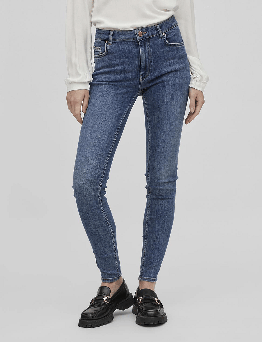 Vila - VISARAH WU02 RW SKINNY JEANS - NOOS - skinny jeans - medium blue denim - 0