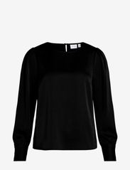 Vila - VIELLETTE O-NECK L/S TOP/SU - NOOS - långärmade skjortor - black - 0