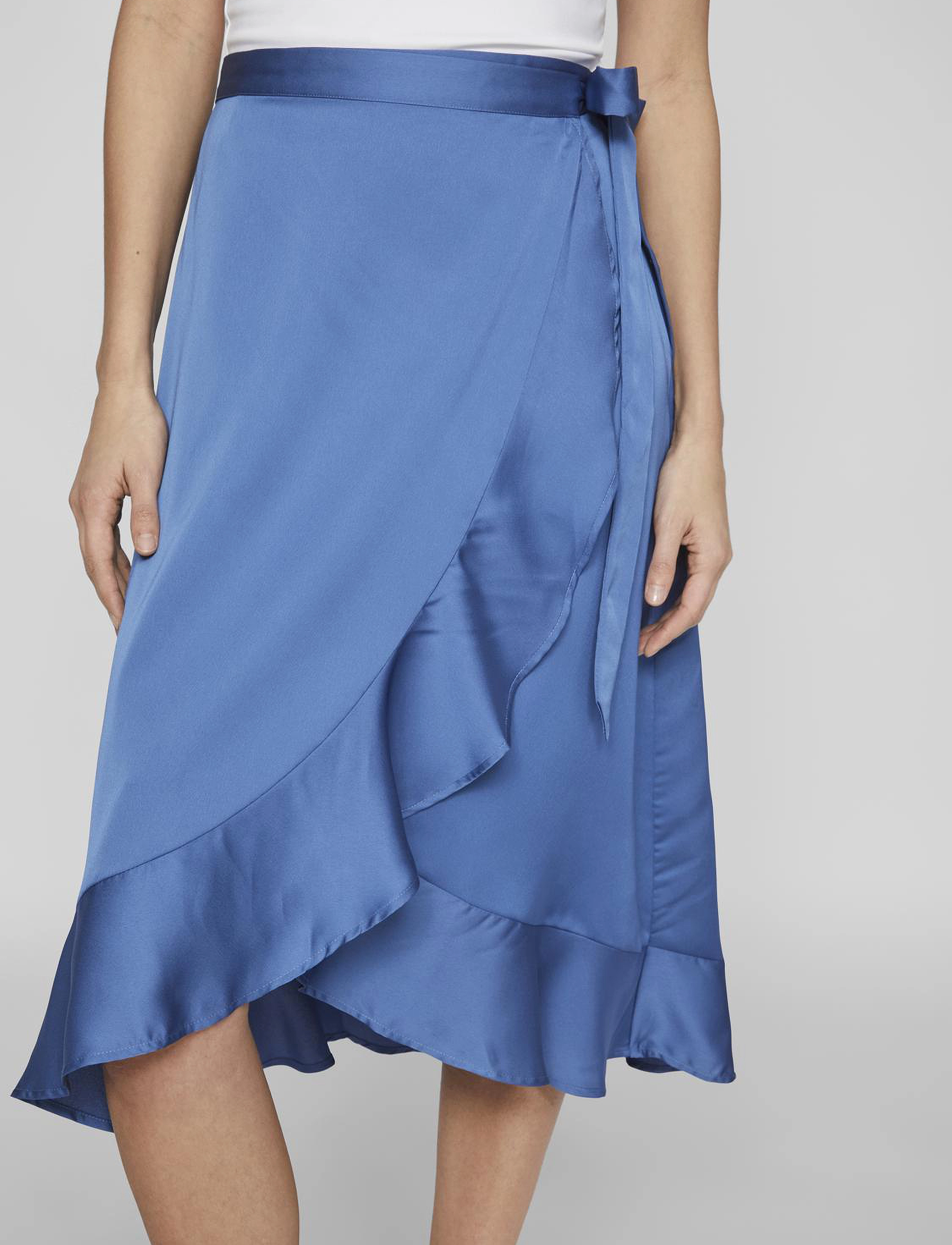 Vila - VIELLETTE WRAP HW SKIRT/SU - NOOS - federal blue - 4