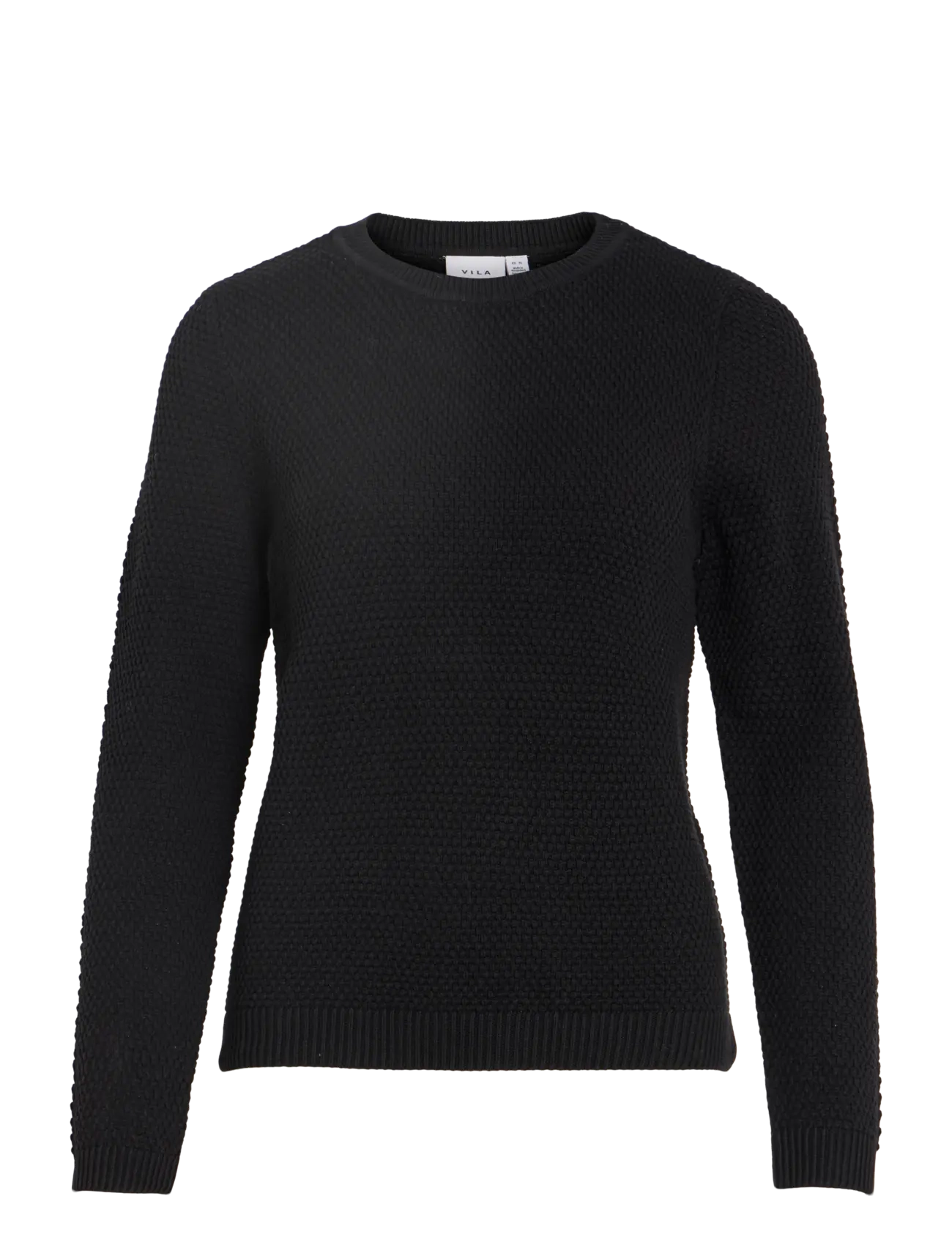 VIDALO O-NECK L/S KNIT TOP- NOOS - BLACK