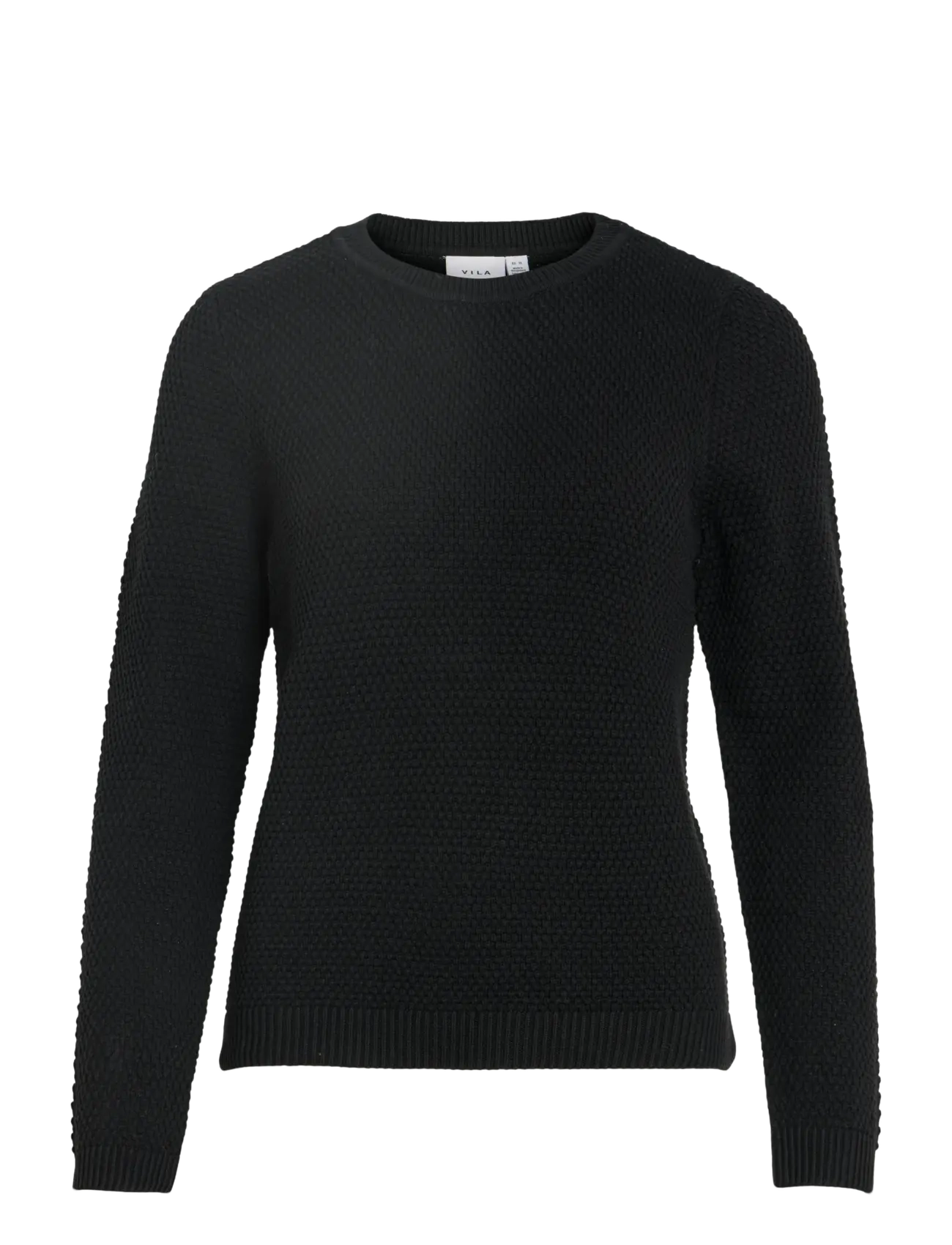 VIDALO O-NECK L/S KNIT TOP- NOOS - BLACK