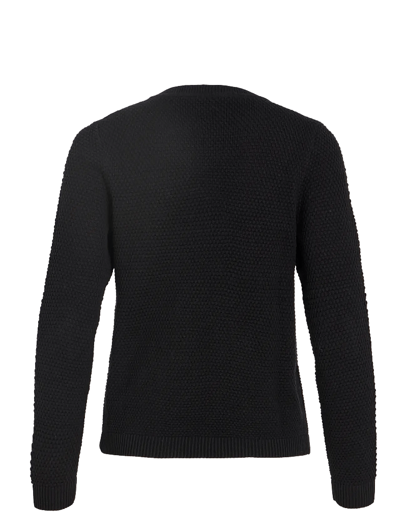 Vila - VIDALO O-NECK L/S KNIT TOP- NOOS - striktrøjer - black - 2
