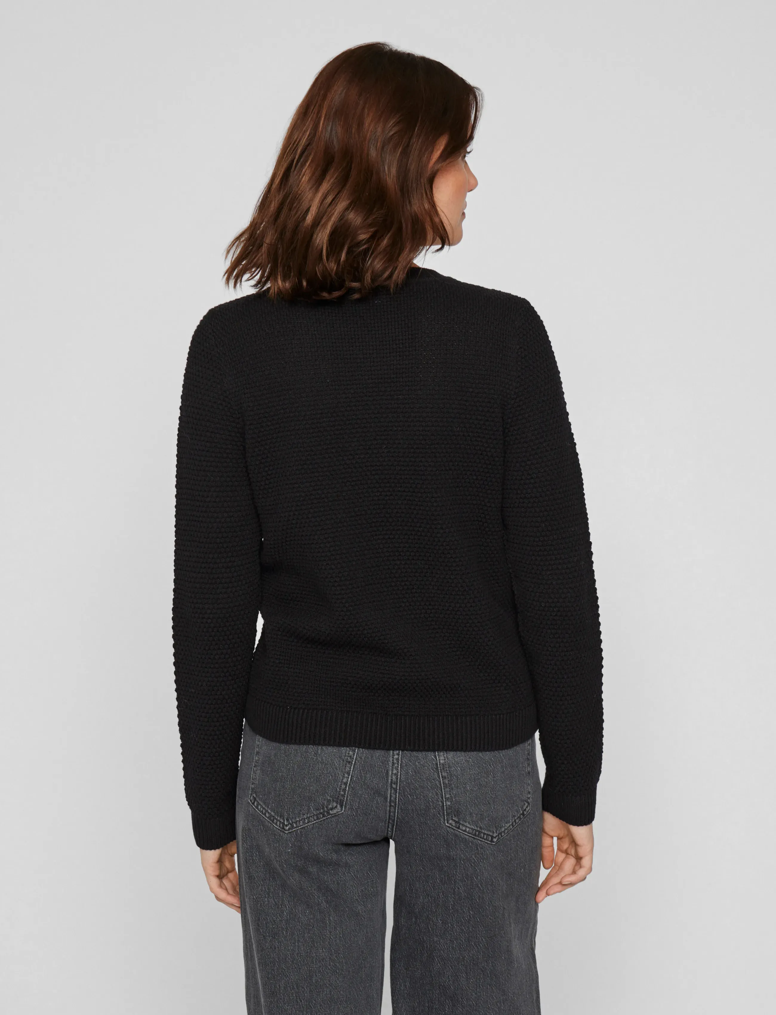 Vila - VIDALO O-NECK L/S KNIT TOP- NOOS - sviitrid - black - 3