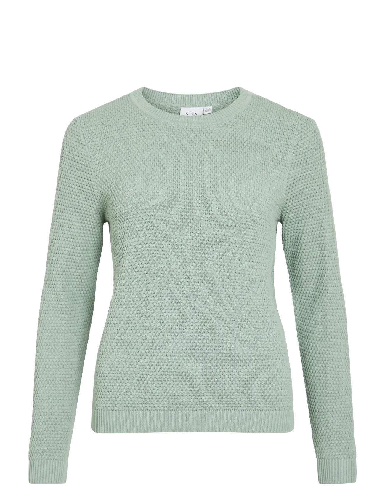 Vila VIDALO O-NECK L/S KNIT TOP- NOOS - Strik - BLUE SURF / green
