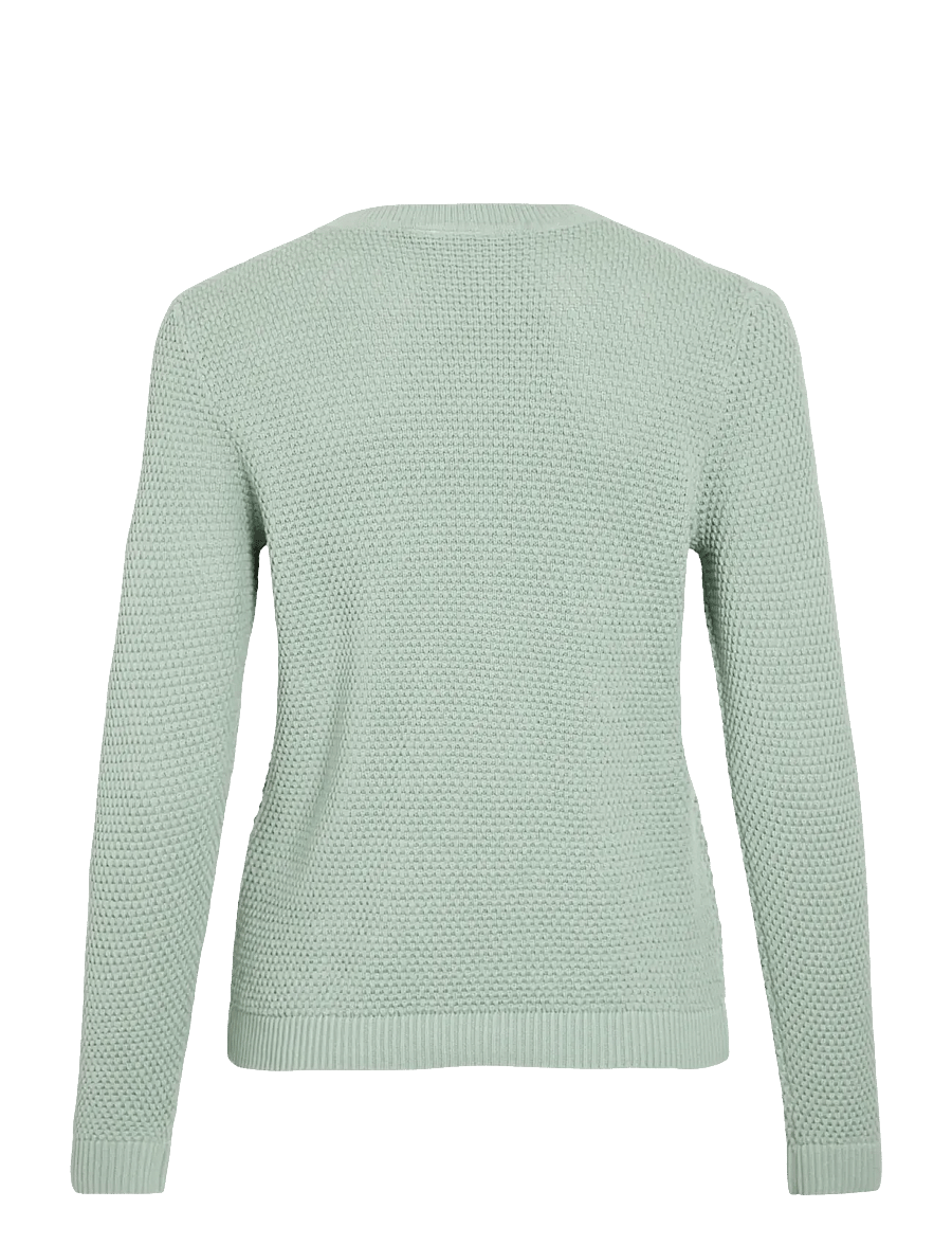 Vila - VIDALO O-NECK L/S KNIT TOP- NOOS - kampsunid - blue surf - 2