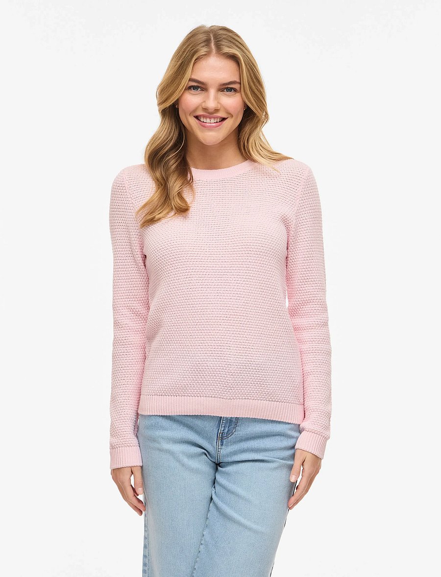 Vila - VIDALO O-NECK L/S KNIT TOP- NOOS - pullover - cherry blossom - 0