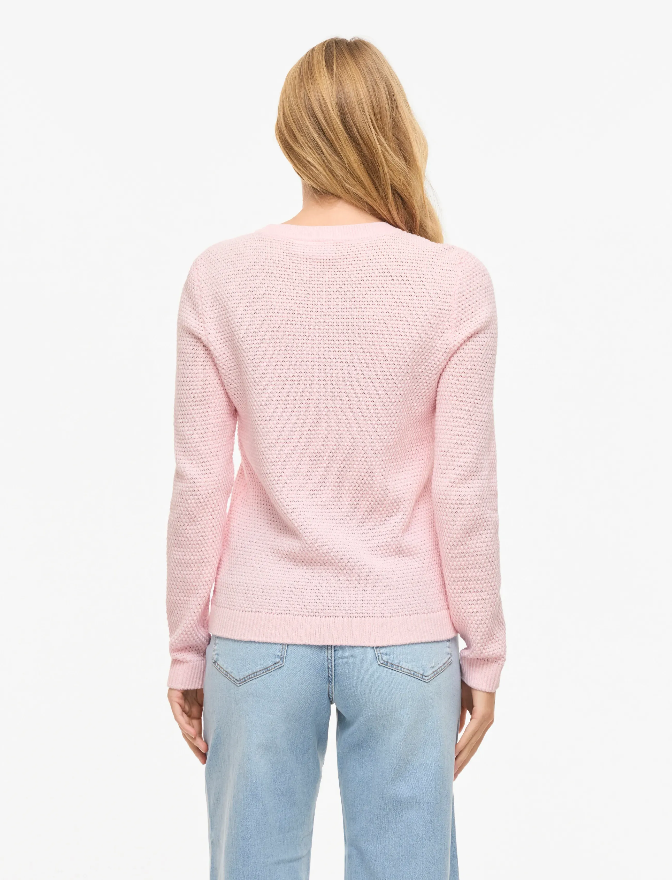 Vila - VIDALO O-NECK L/S KNIT TOP- NOOS - striktrøjer - cherry blossom - 3