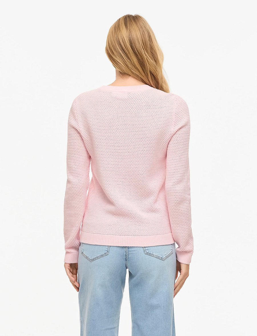 Vila - VIDALO O-NECK L/S KNIT TOP- NOOS - pullover - cherry blossom - 3