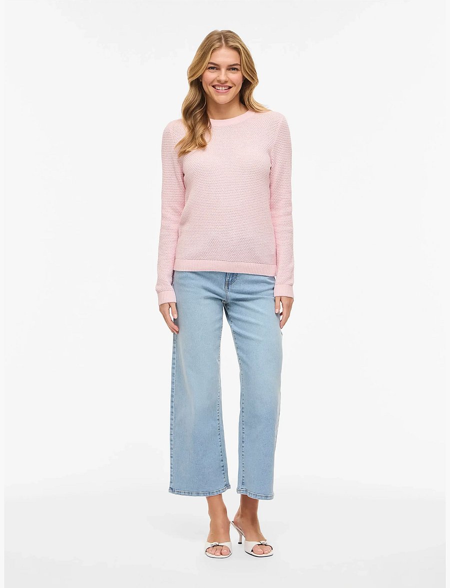 Vila - VIDALO O-NECK L/S KNIT TOP- NOOS - pullover - cherry blossom - 4
